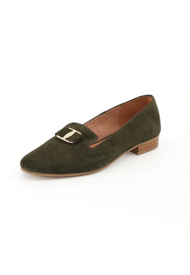 YUNI - Mocassins en cuir Kaki à boucle