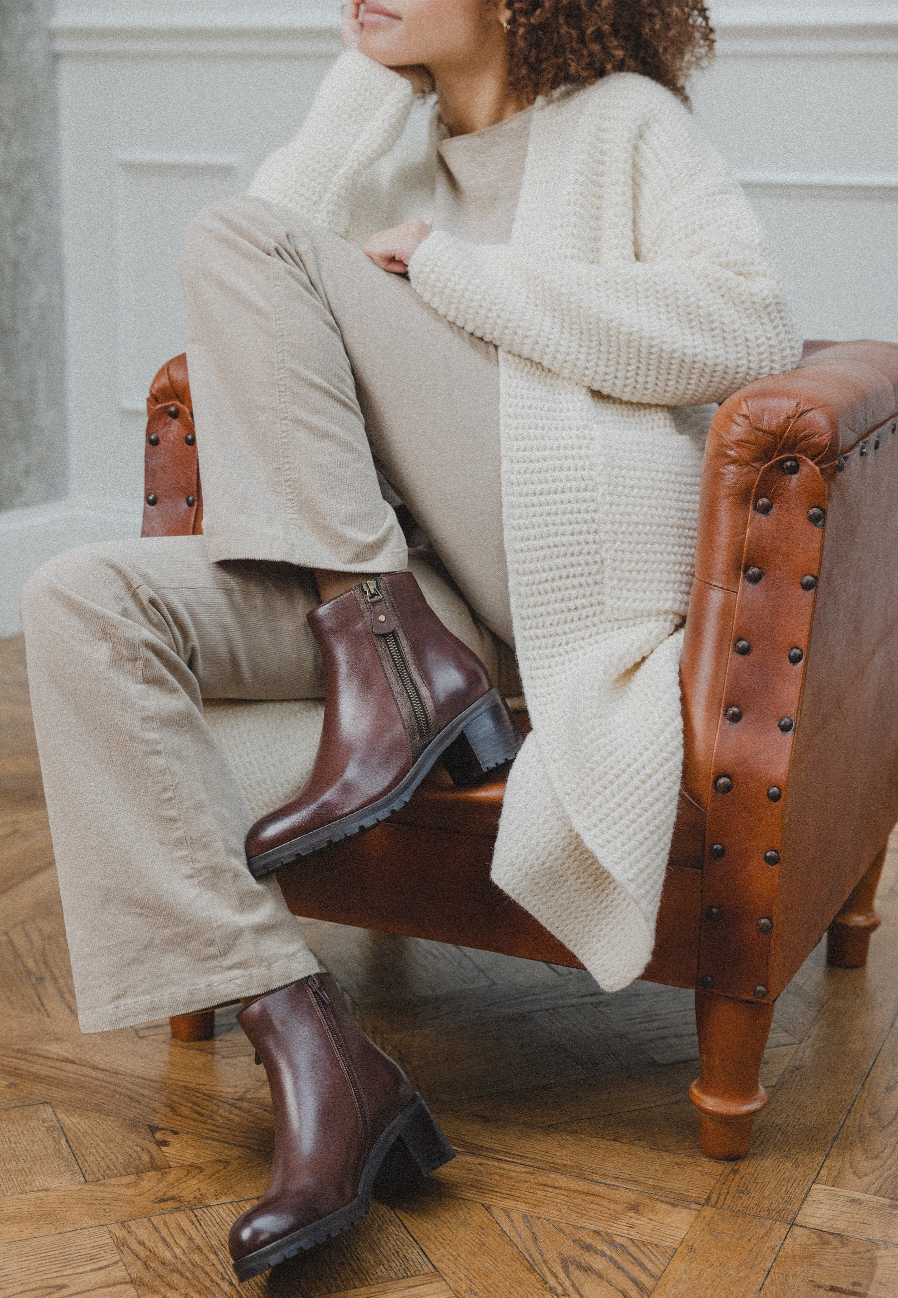 BOTTINES TESSE - Marron