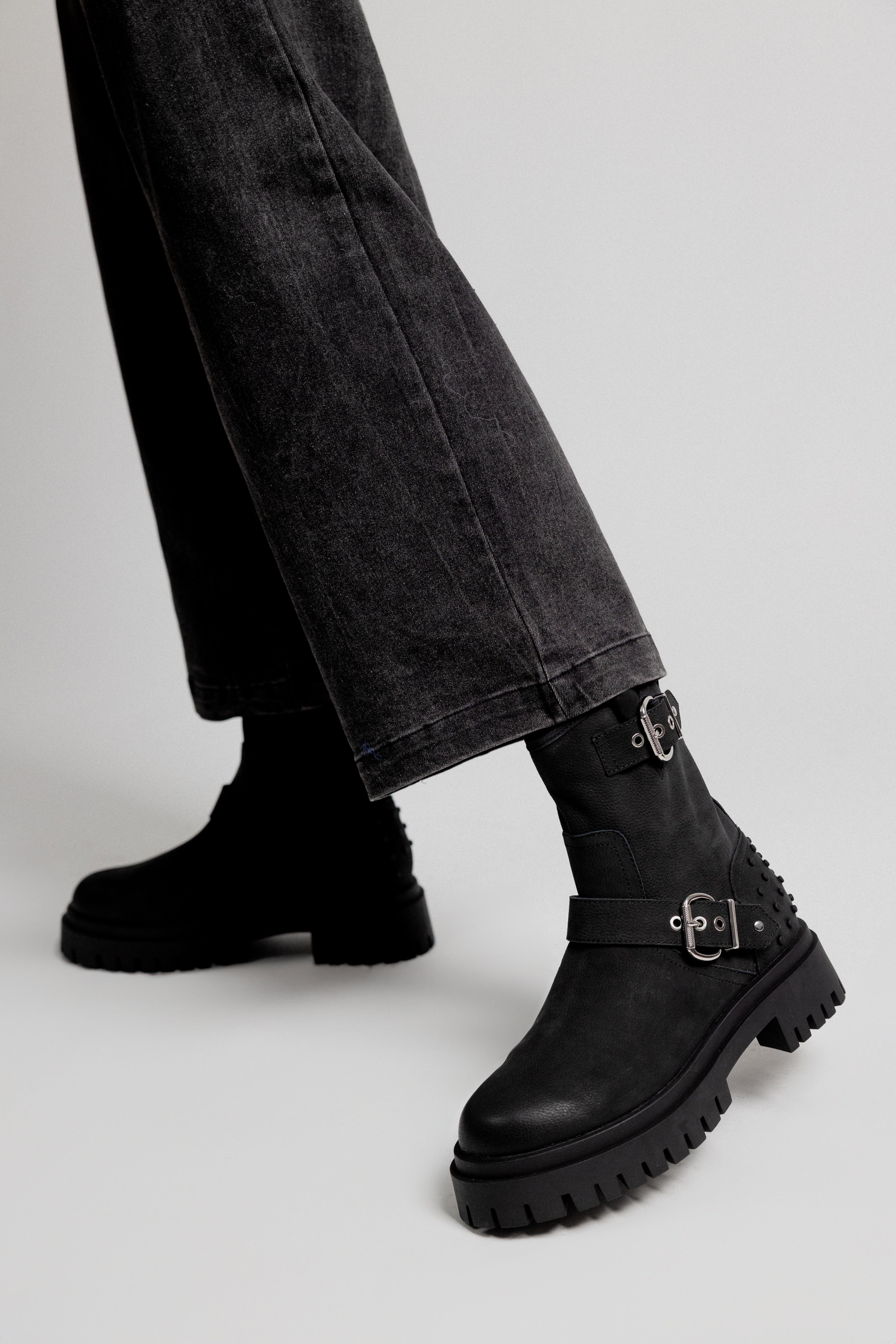 BOTTINES ADELYA - NOIR GRAINÉ
