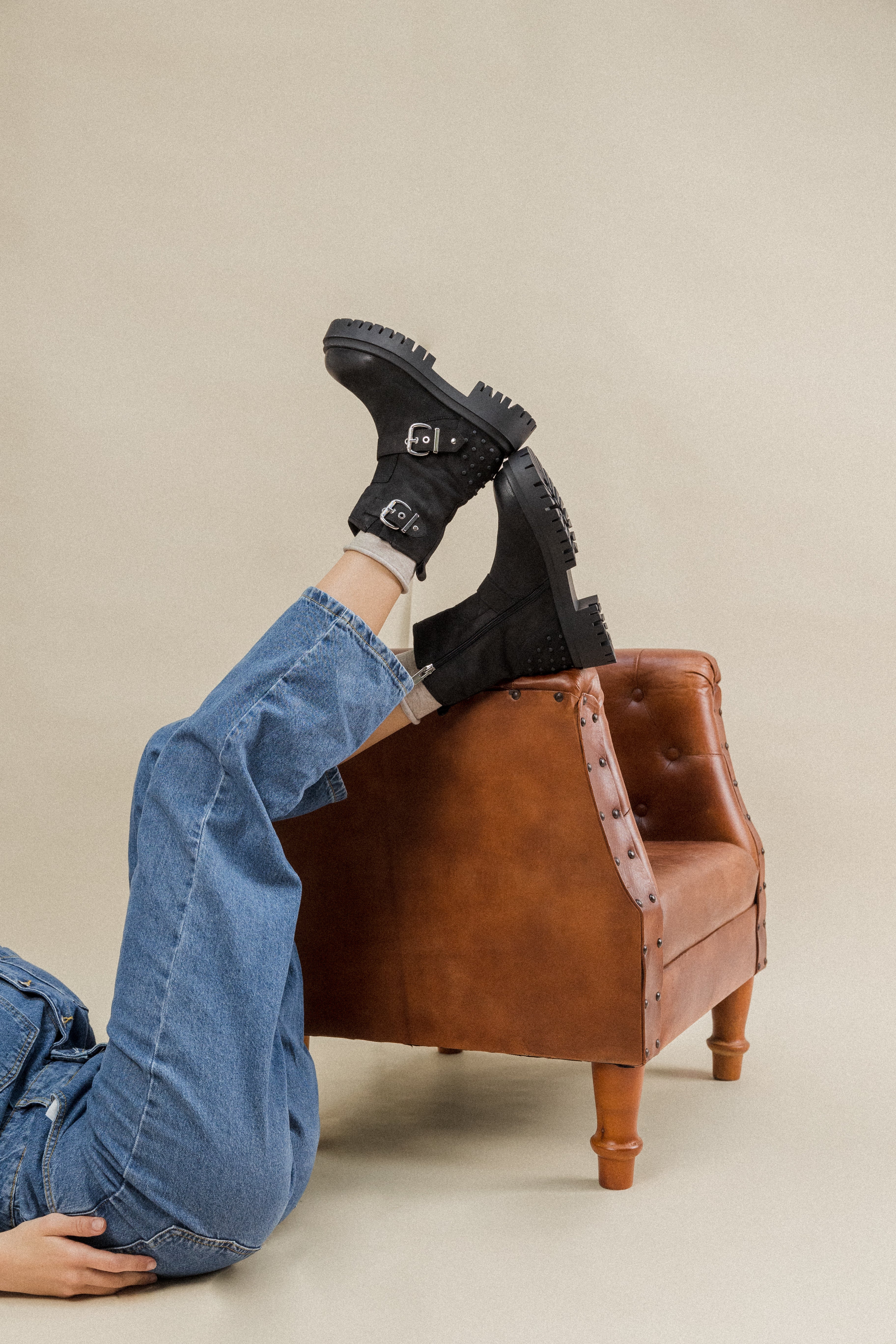 BOTTINES ADELYA - NOIR GRAINÉ