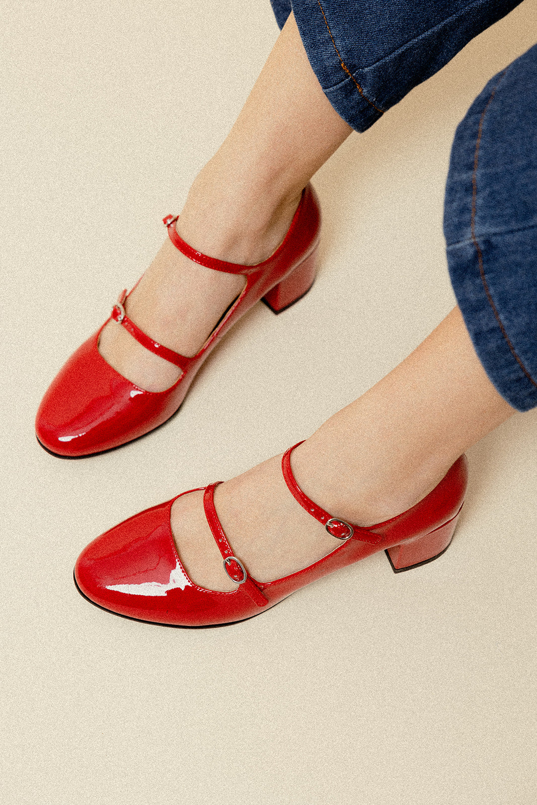 ESCARPINS PIVOINE - ROUGE VERNIS