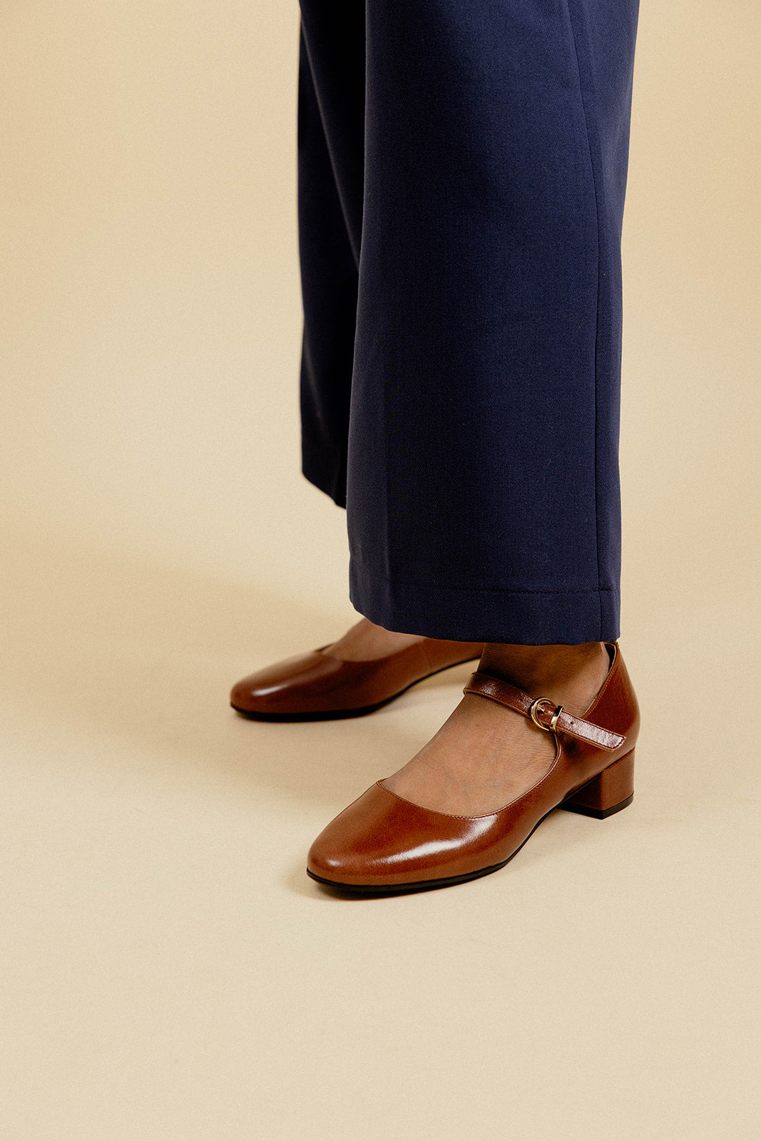 BALLERINES DORIE - COGNAC LISSE