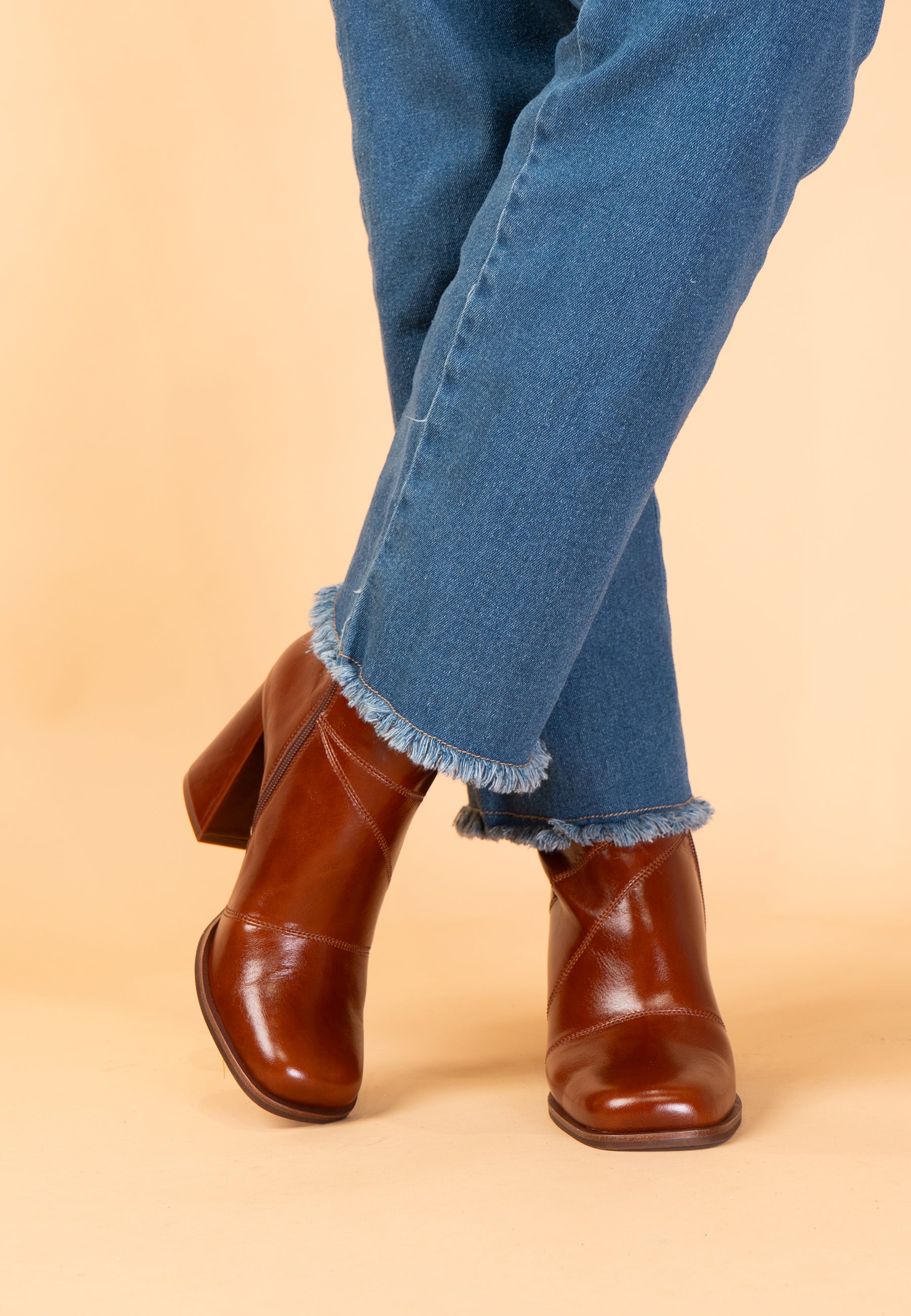 BOTTINES ABIGAEL - COGNAC
