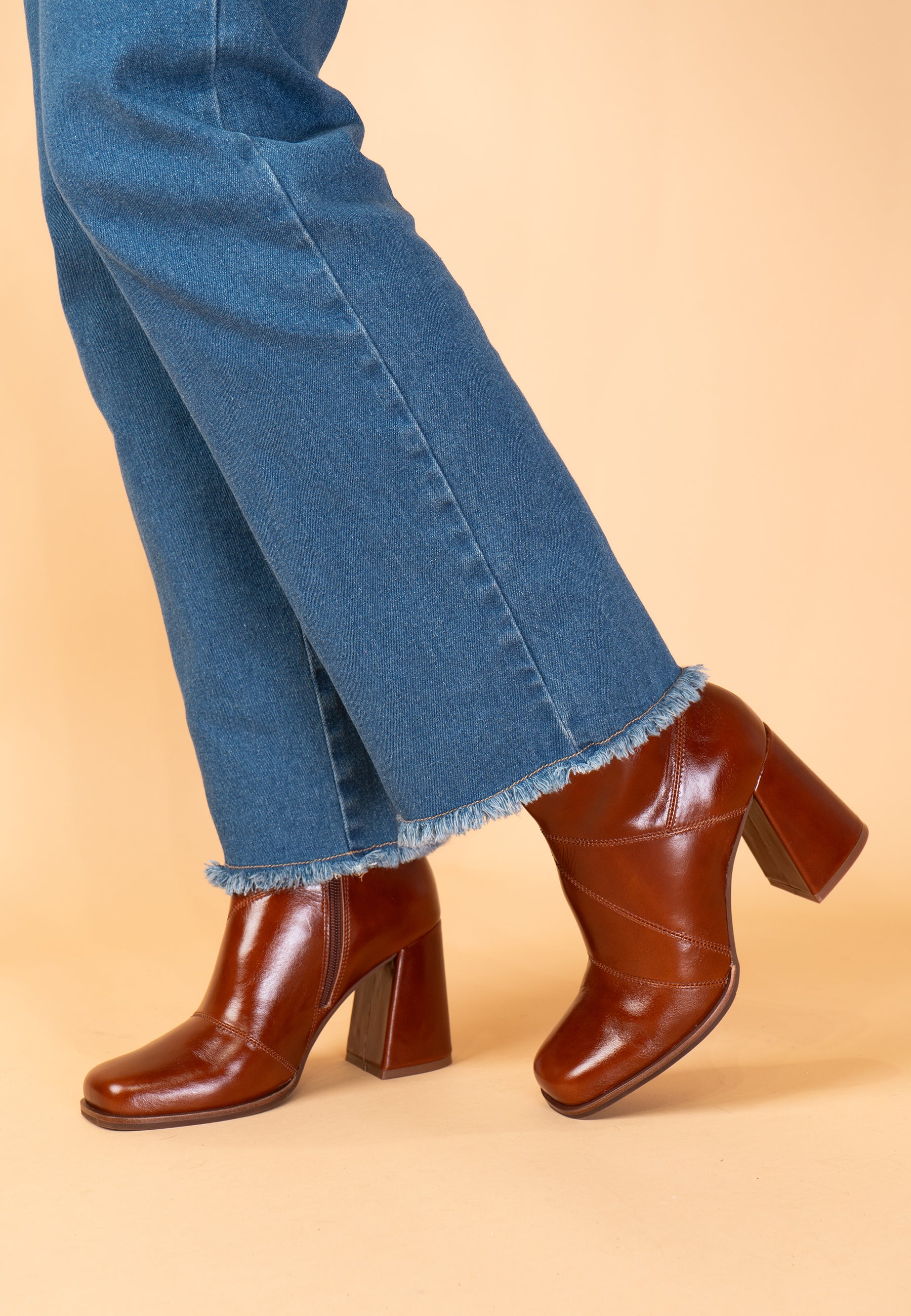 BOTTINES ABIGAEL - COGNAC
