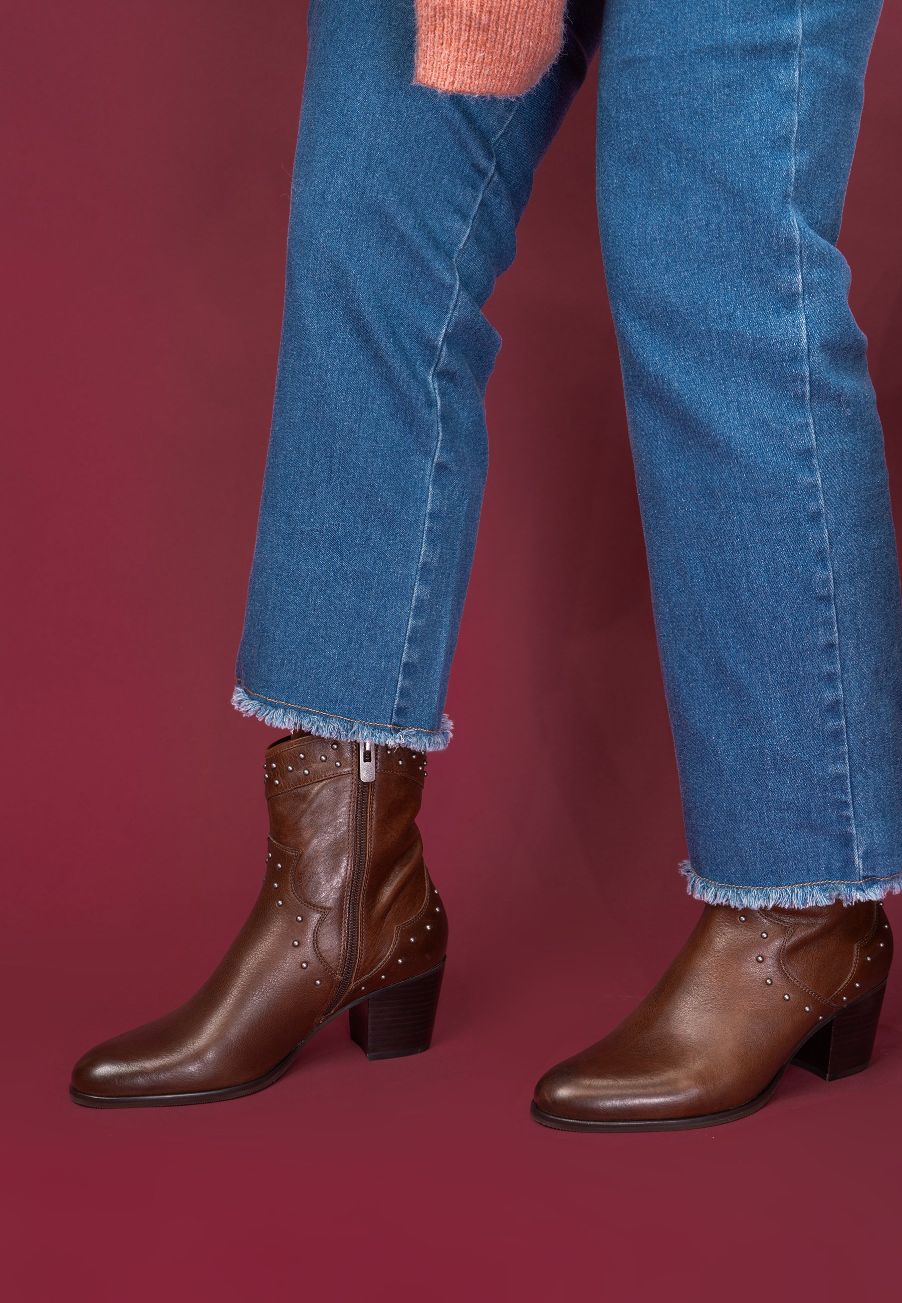 BOTTINES ARMOISE - MARRON LISSE