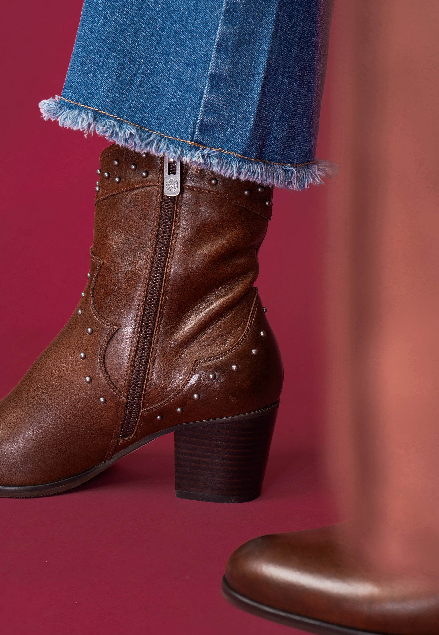 BOTTINES ARMOISE - MARRON LISSE