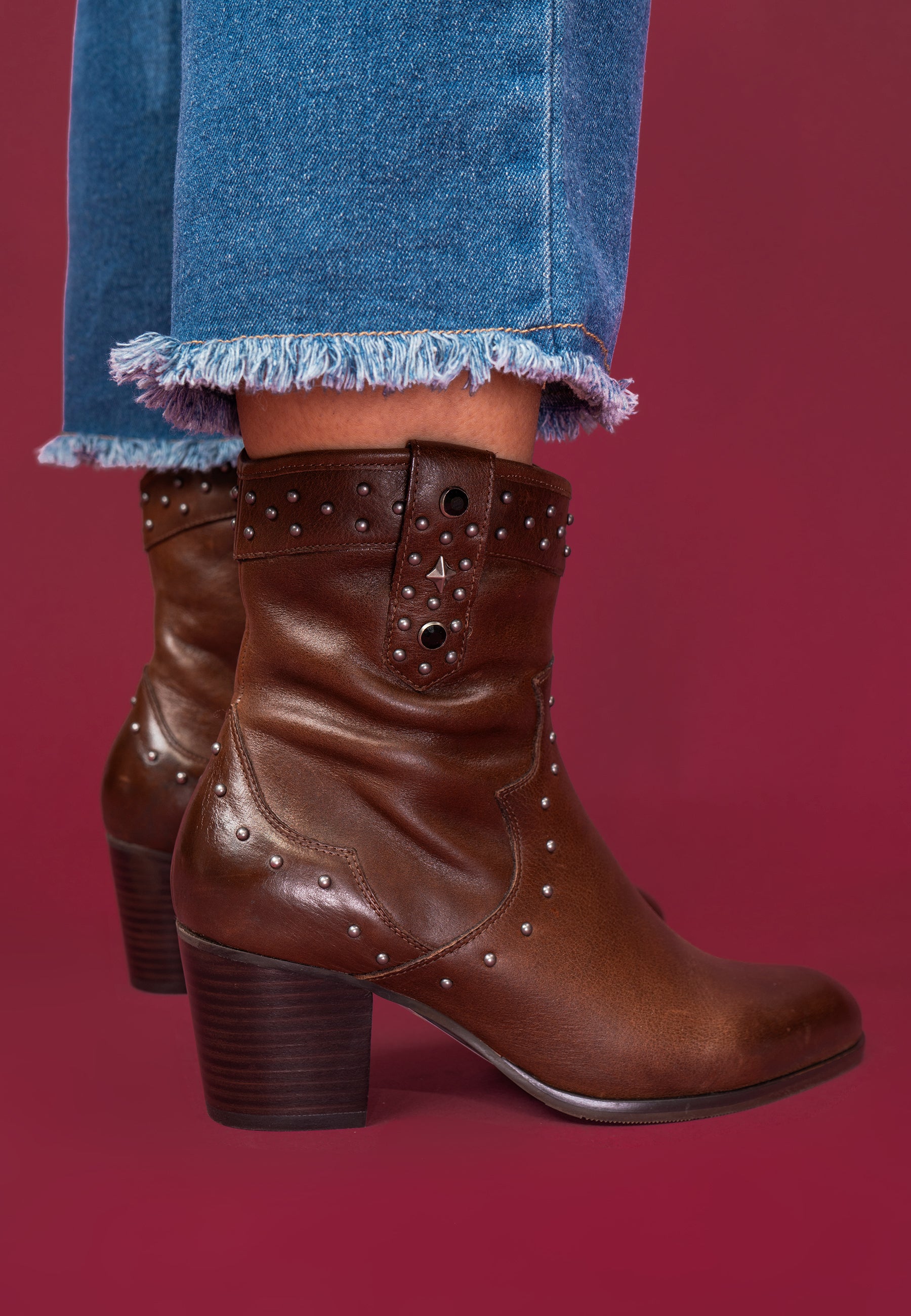 BOTTINES ARMOISE - MARRON LISSE