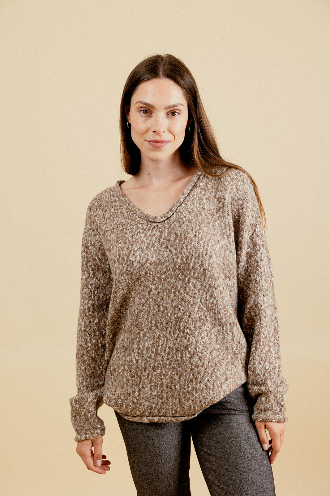 BARLAY OVERSIZED SWEATER - CHOCO