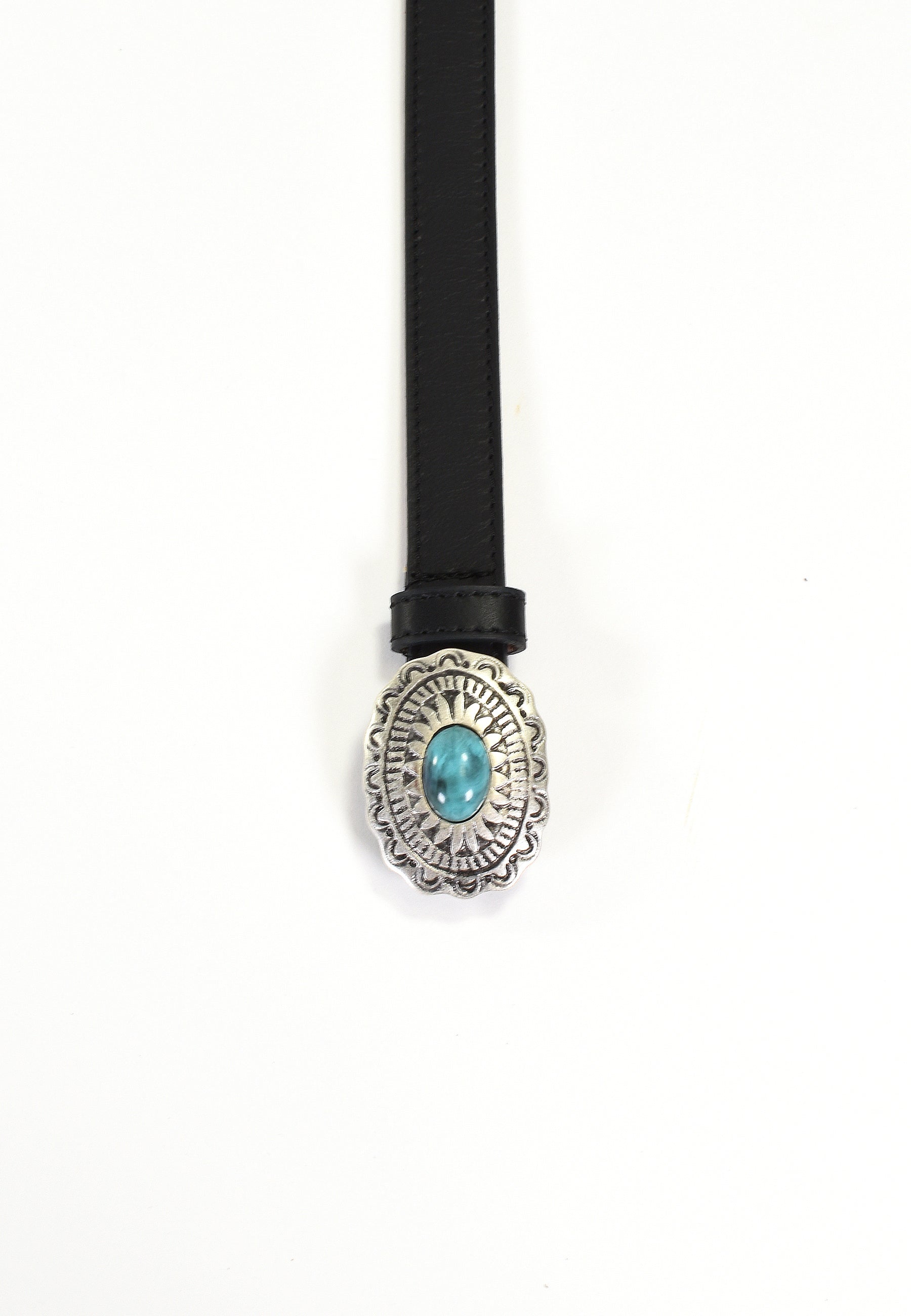 ELYRA - Ceinture Noire Fine En Cuir Femme