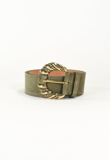 NÉORA- Ceinture Kaki en Cuir Femme