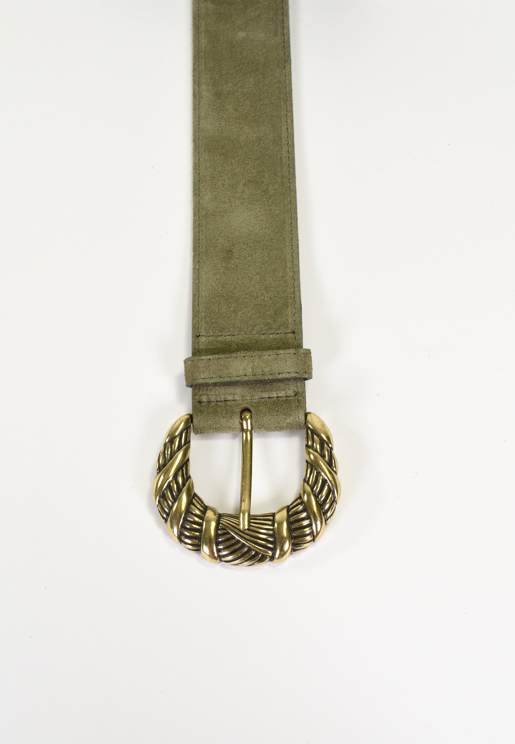 NÉORA- Ceinture Kaki en Cuir Femme