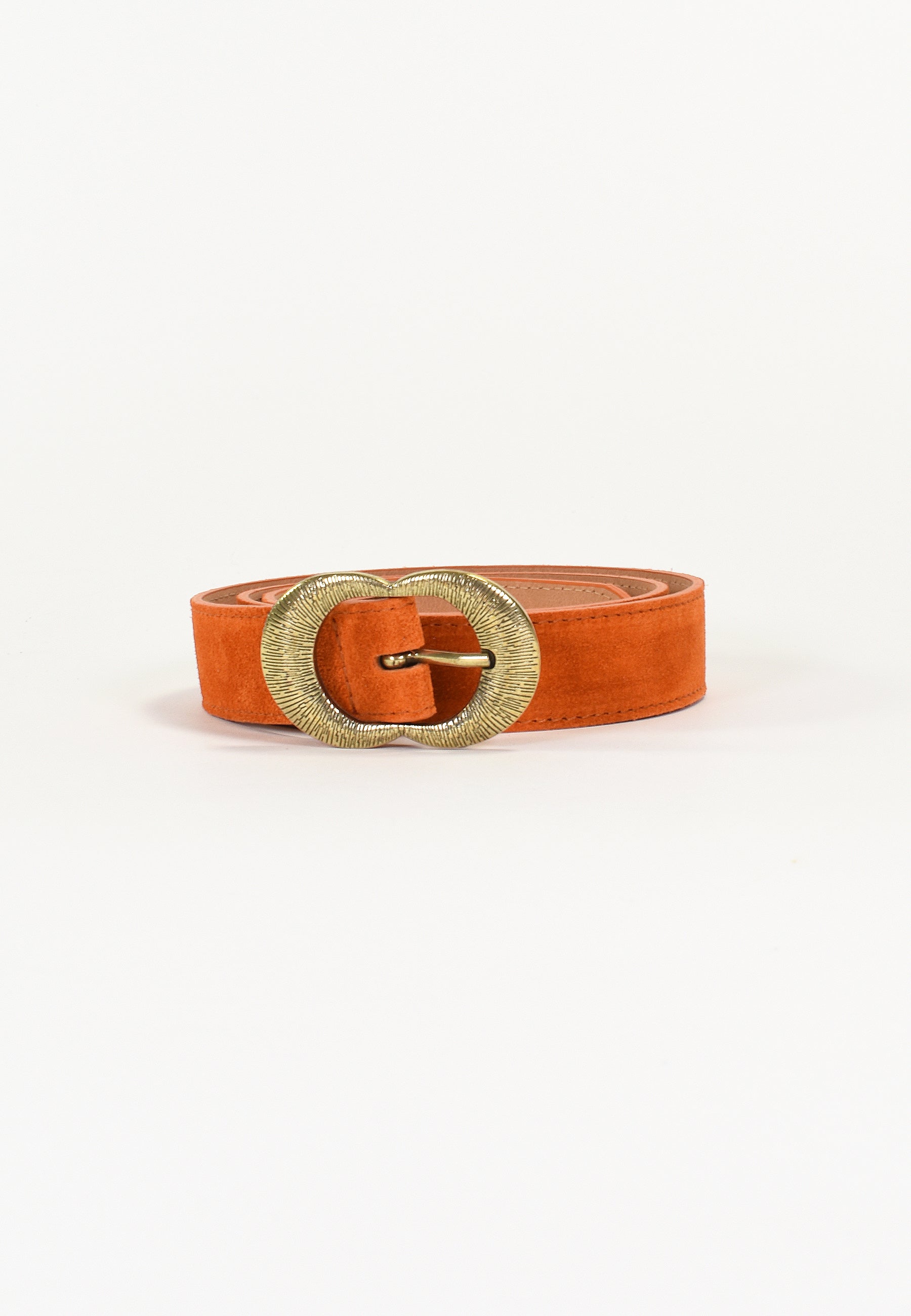 KALEA - Ceinture Orange en Cuir Femme