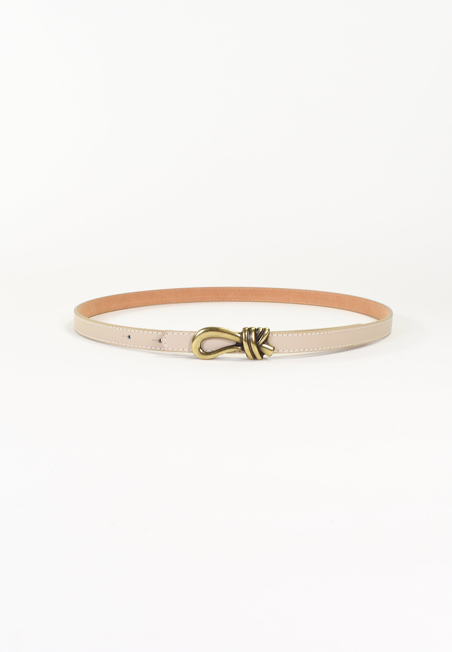 ADÉLIS - Ceinture Beige Fine En Cuir Femme