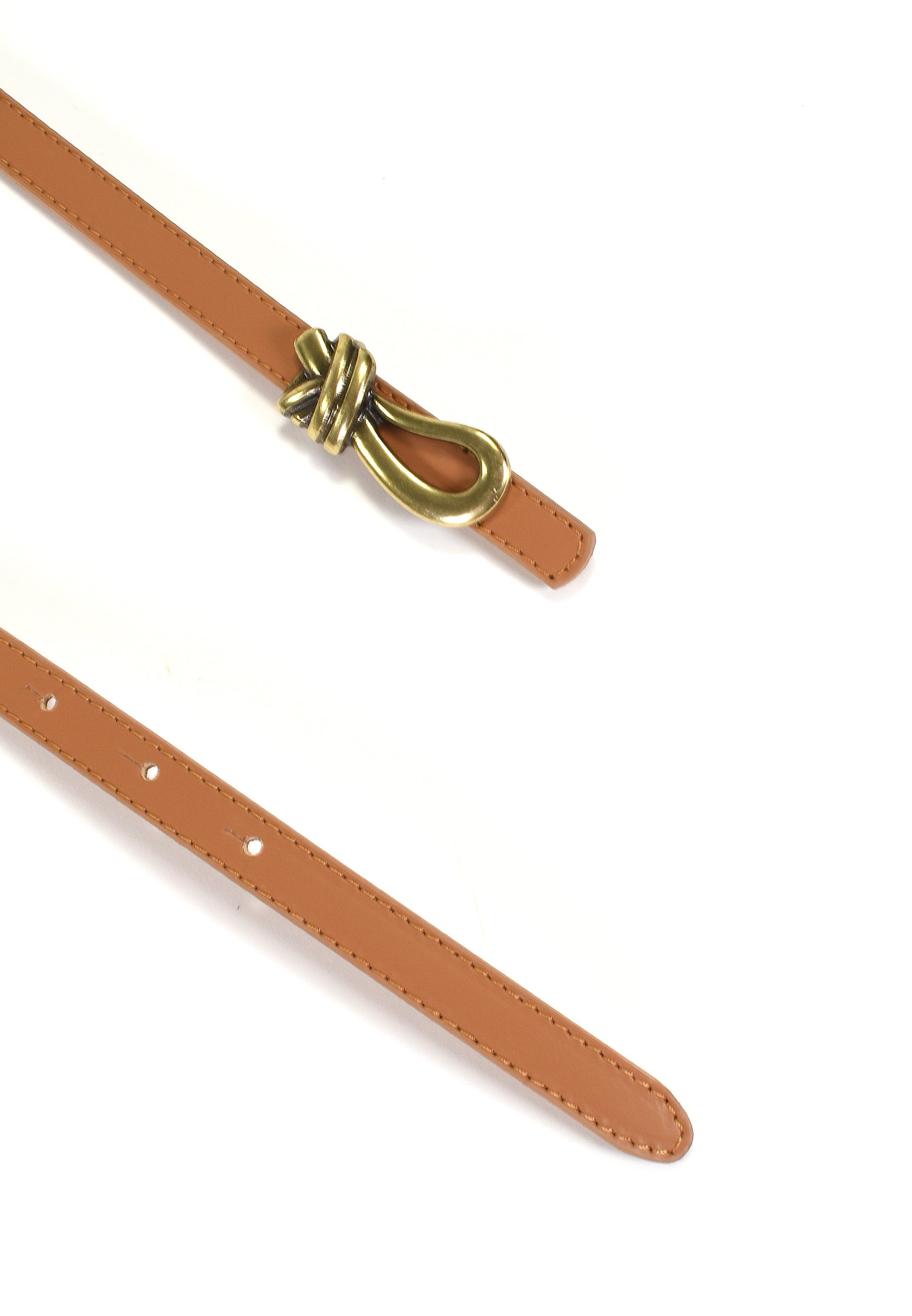 ADÉLIS - Ceinture Camel Fine En Cuir Femme