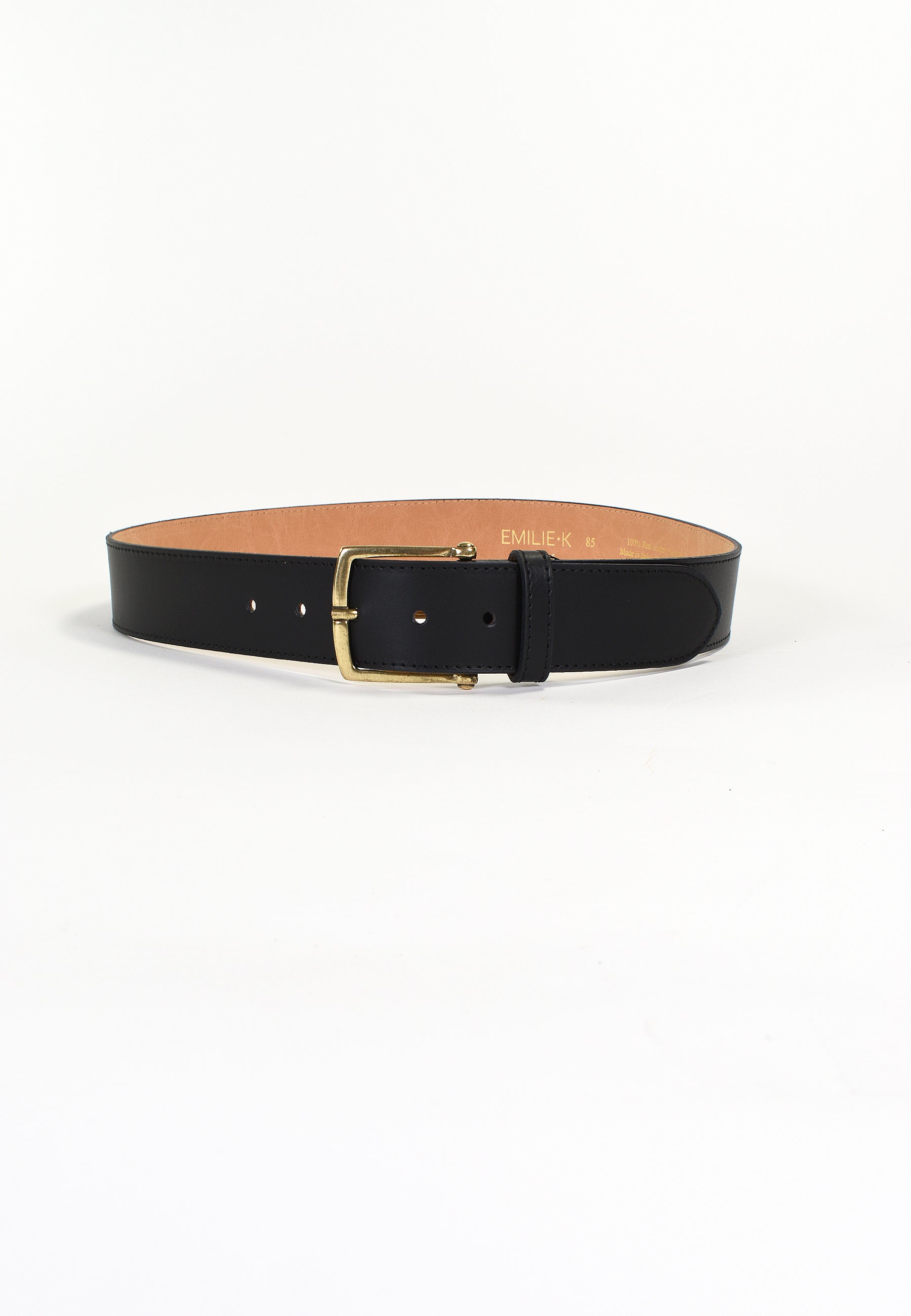 TESSIA - Ceinture Noire en Cuir Femme