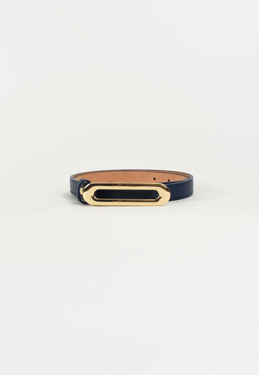 NOÉLY - Ceinture Marine Fine En Cuir Femme