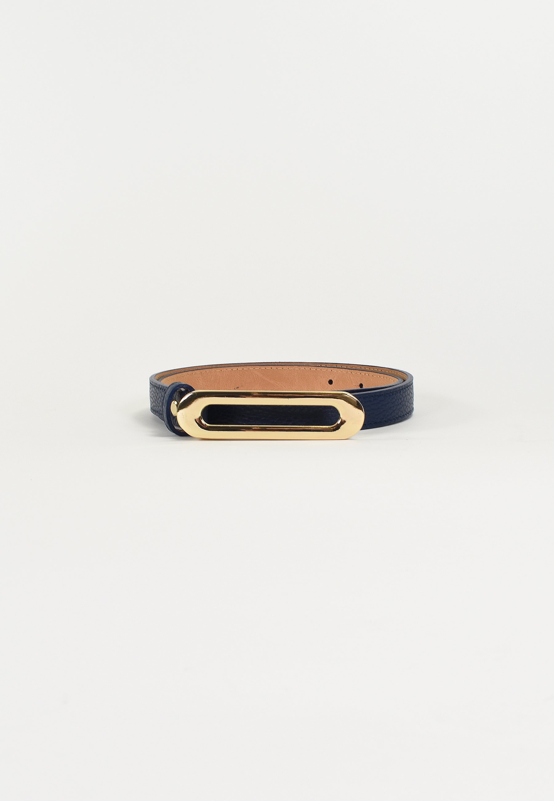 NOÉLY - Ceinture Marine Fine En Cuir Femme