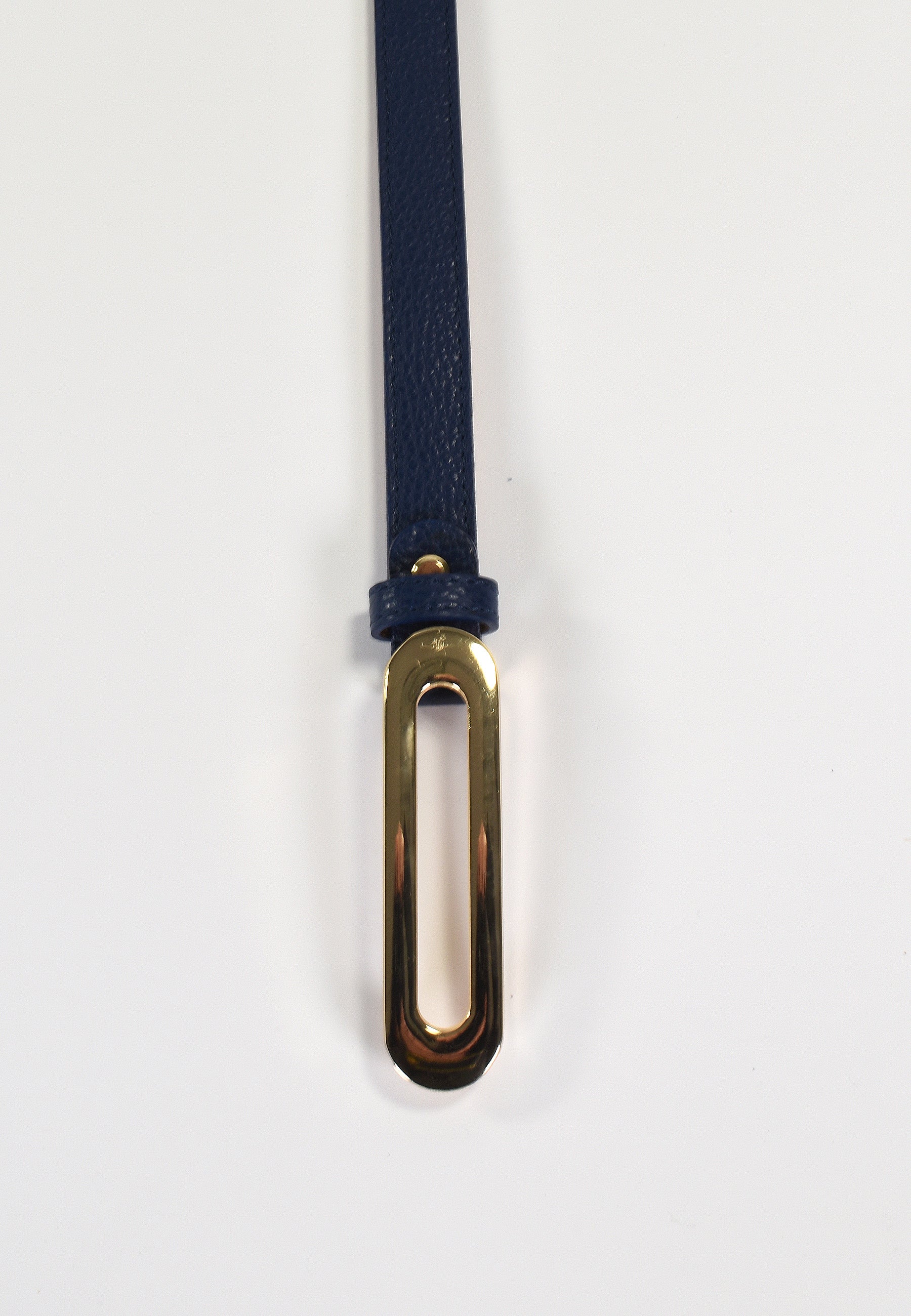NOÉLY - Ceinture Marine Fine En Cuir Femme