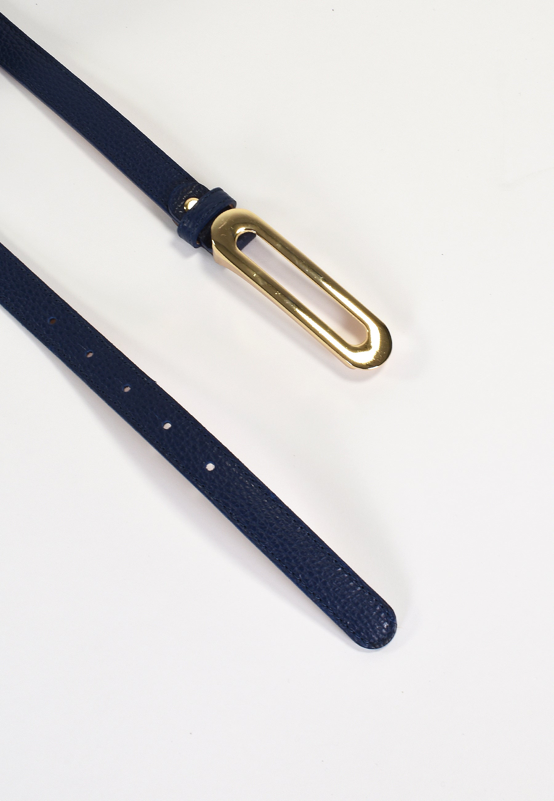 NOÉLY - Ceinture Marine Fine En Cuir Femme