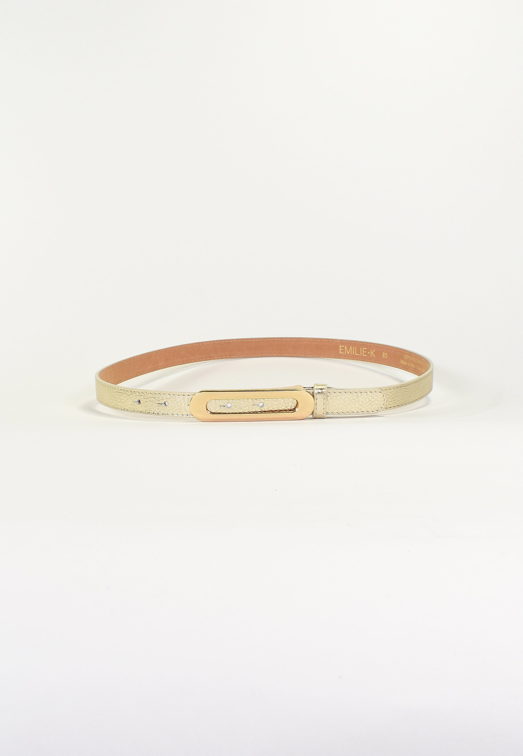 NOÉLY - Ceinture Platine Fine En Cuir Femme