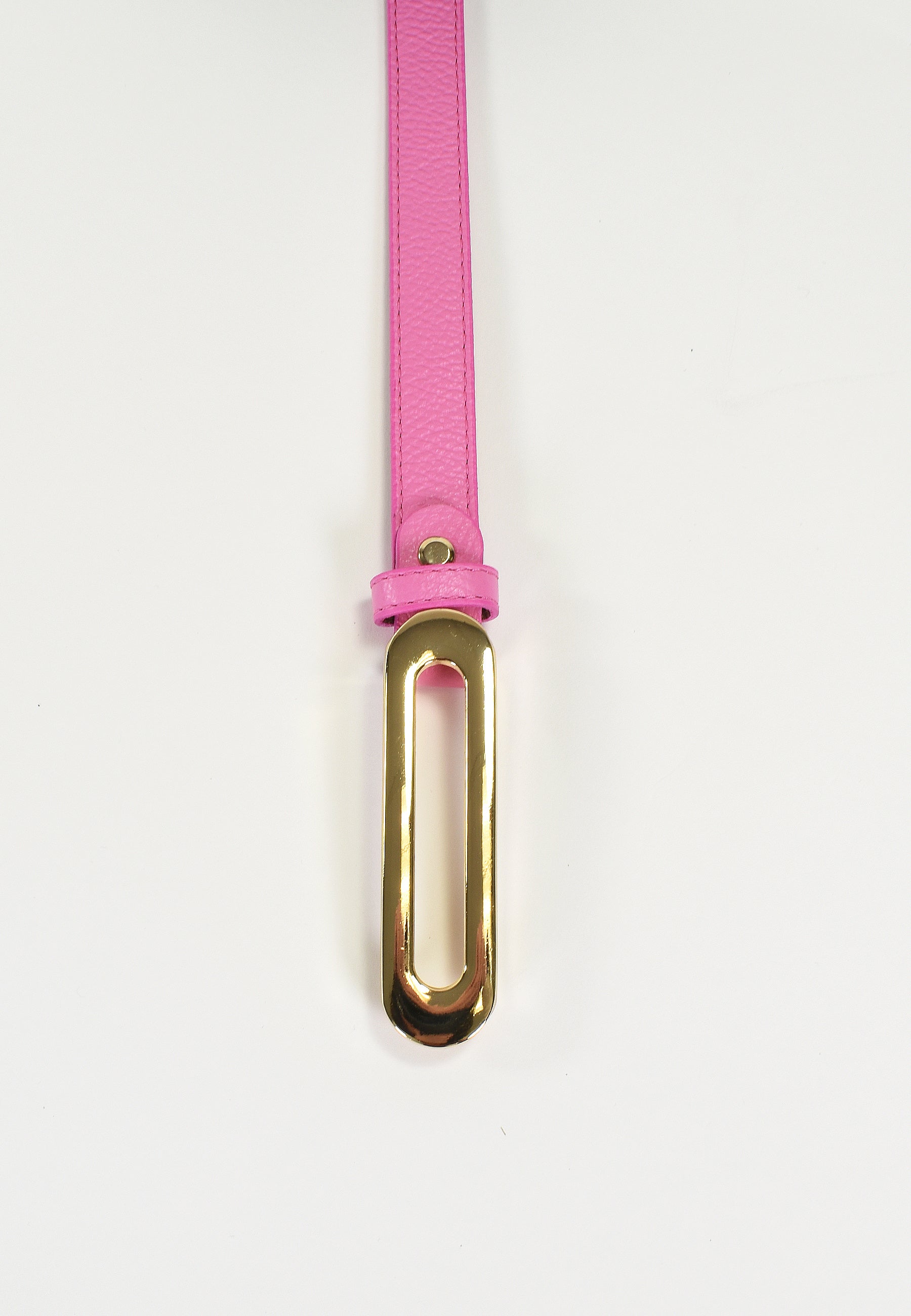 NOÉLY - Ceinture Rose Fine En Cuir Femme