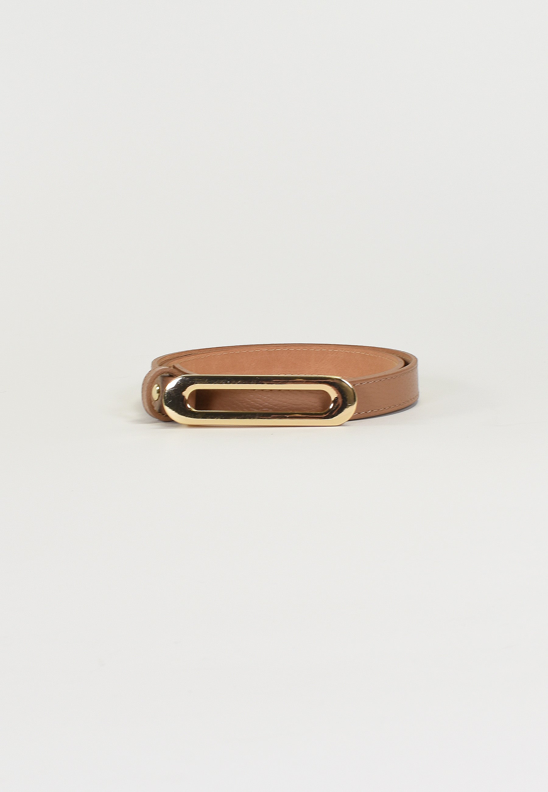 NOÉLY - Ceinture Tan Fine En Cuir Femme
