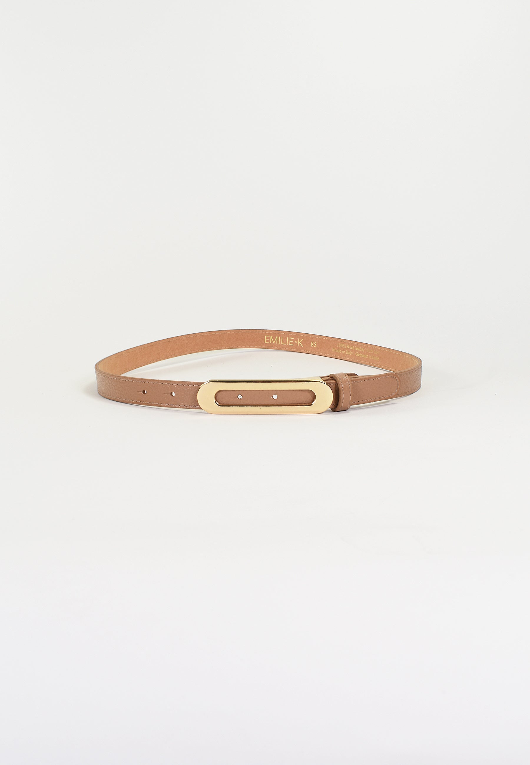 NOÉLY - Ceinture Tan Fine En Cuir Femme