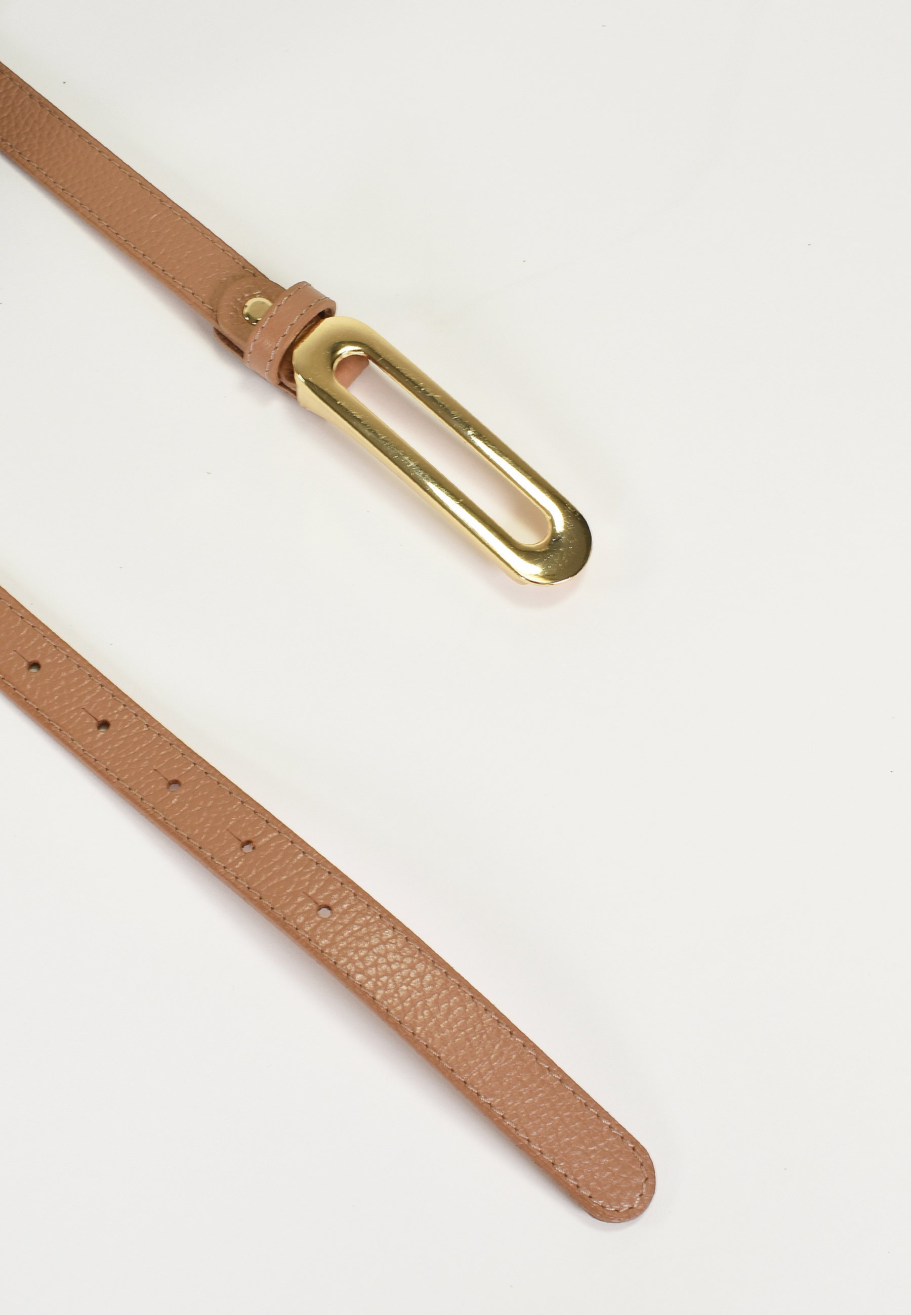 NOÉLY - Ceinture Tan Fine En Cuir Femme