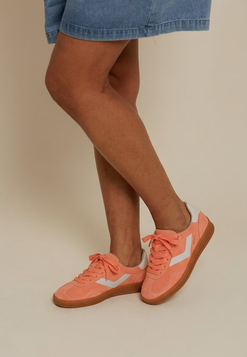 ELVA - Basket en cuir Orange