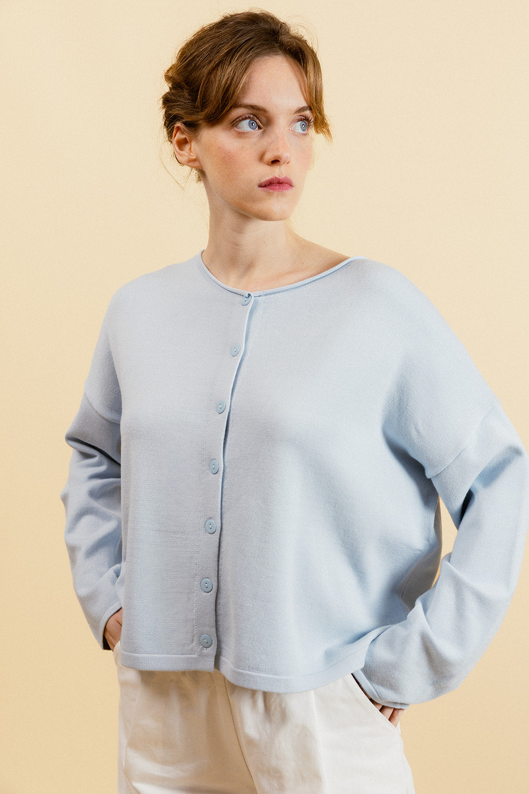 GERMAIN - Gilet Ciel Fin à Manches Longues