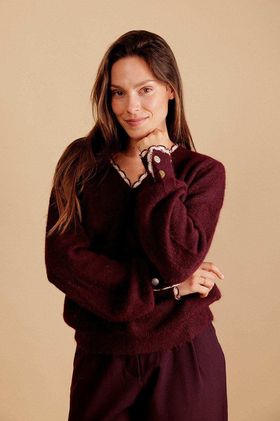 PULL COL V ELORIA - VIOLINE