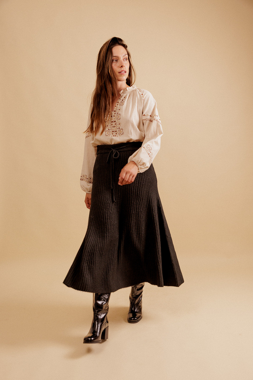 JUPE MIDI ISADORA - NOIR