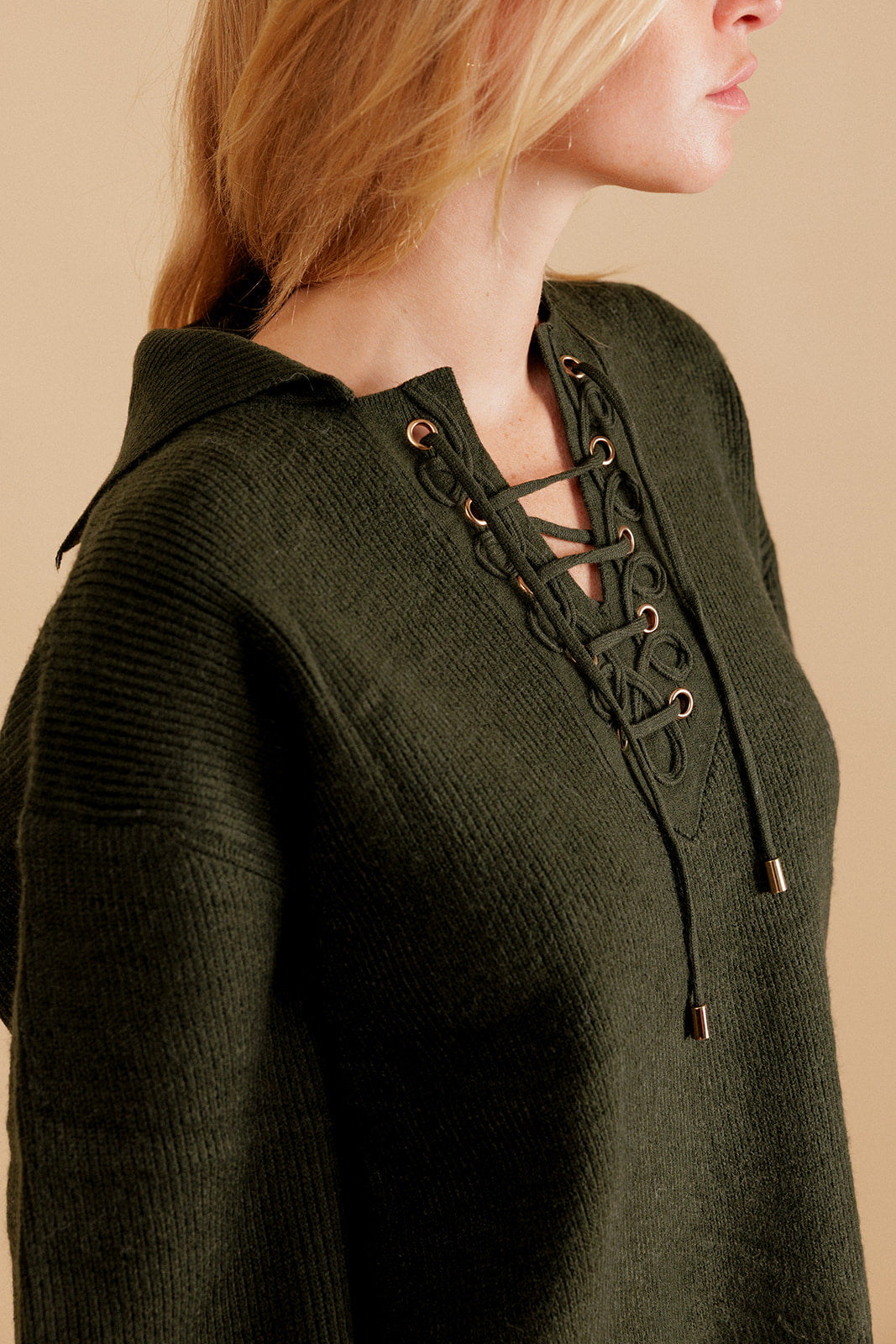 PULL CAMIONNEUR ALHÉNA - KAKI