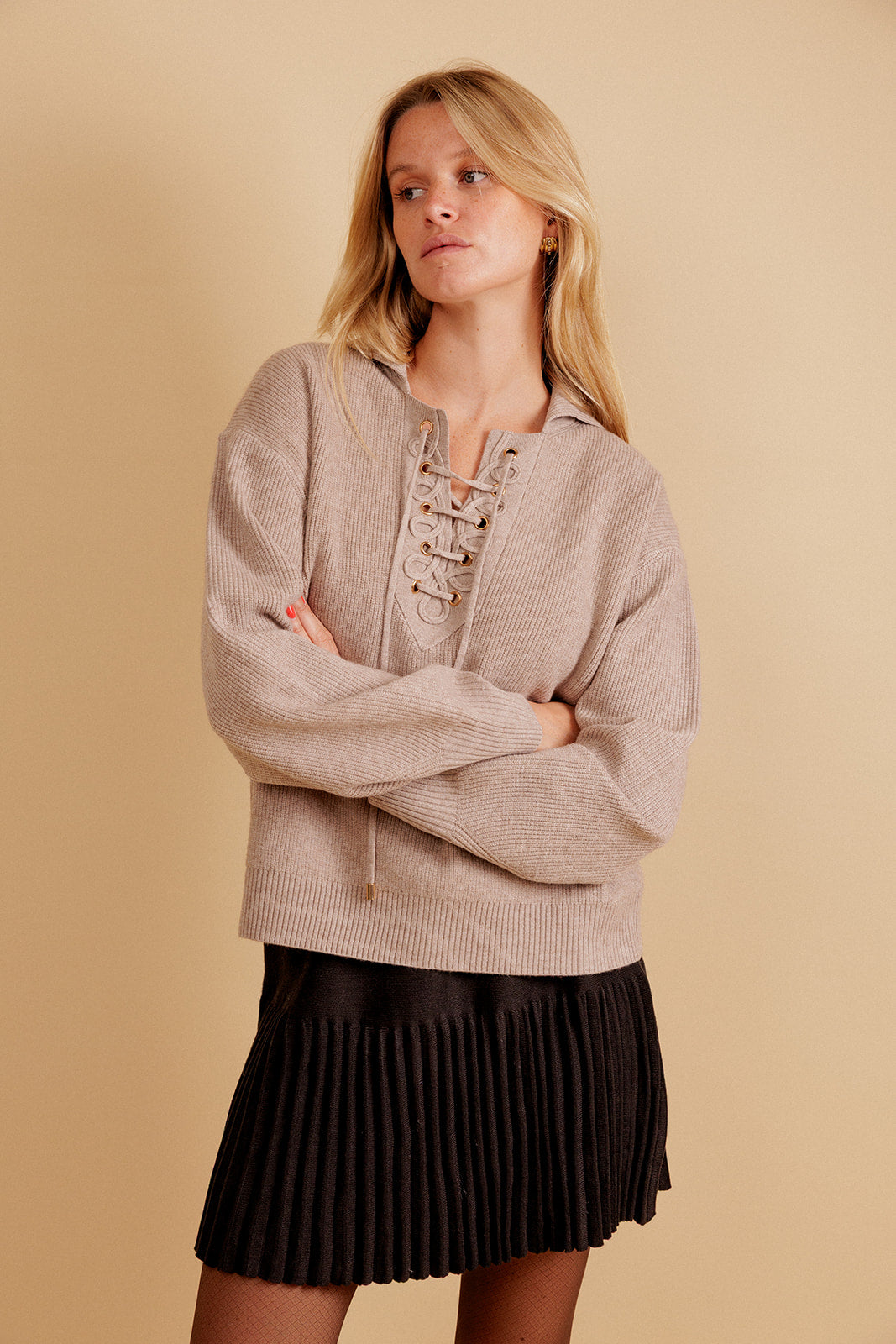 PULL CAMIONNEUR ALHÉNA - TAUPE