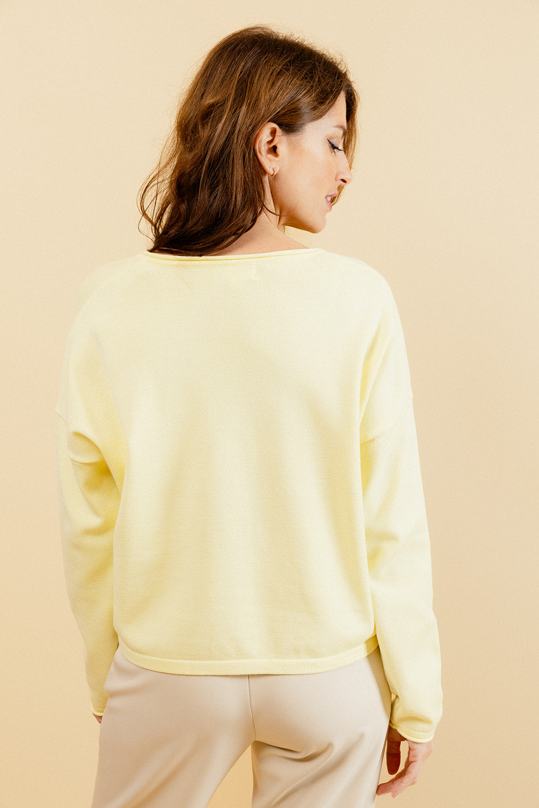 ELISABETH - Pull Jaune Fin Femme