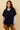 CRISTINA - Pull Marine à Manches Courtes Femme