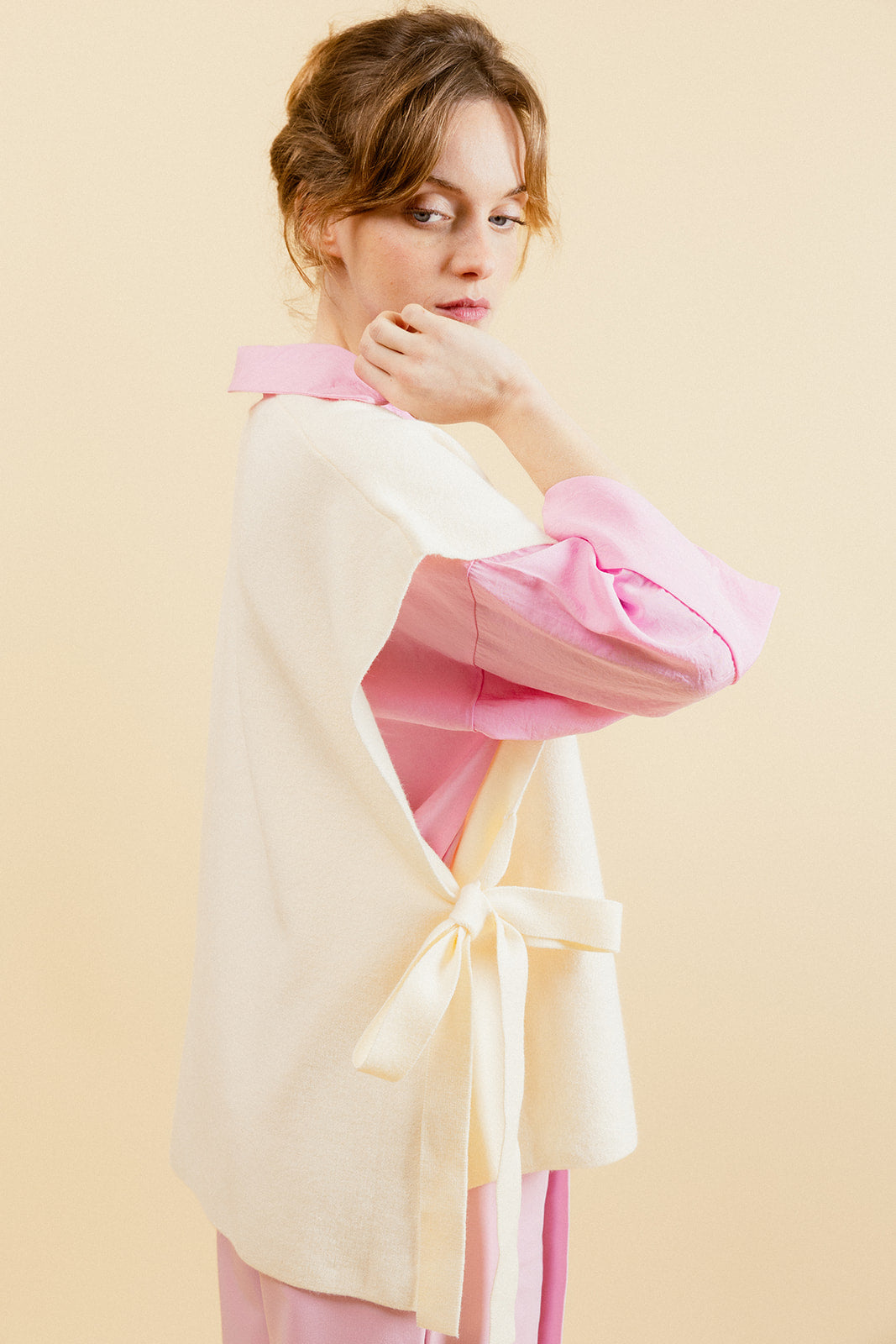 TOMMY - Gilet Écru sans Manches Femme