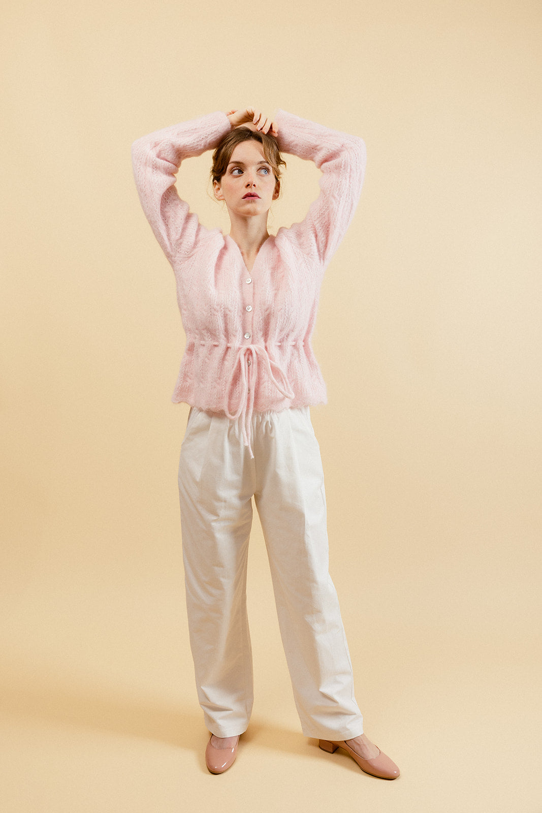 VÉRO - Pull Rose Manches Longues Col V Femme