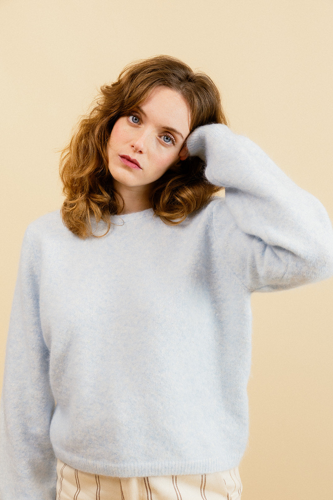 NATE - Pull Ciel en Maille Torsadée Femme