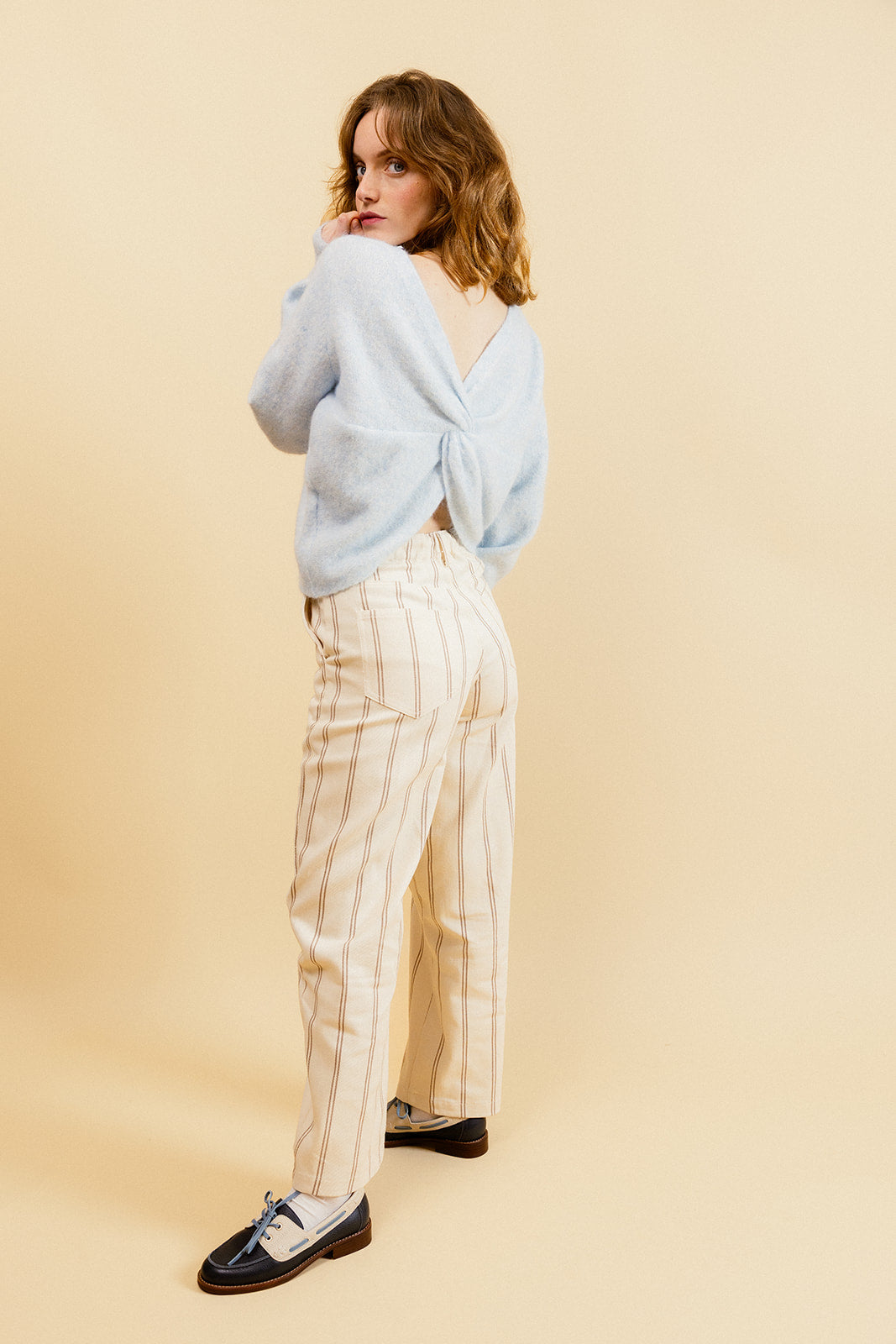 NATE - Pull Ciel en Maille Torsadée Femme