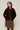 DELYA - Gilet Col Rond en Maille Alpaga Marron