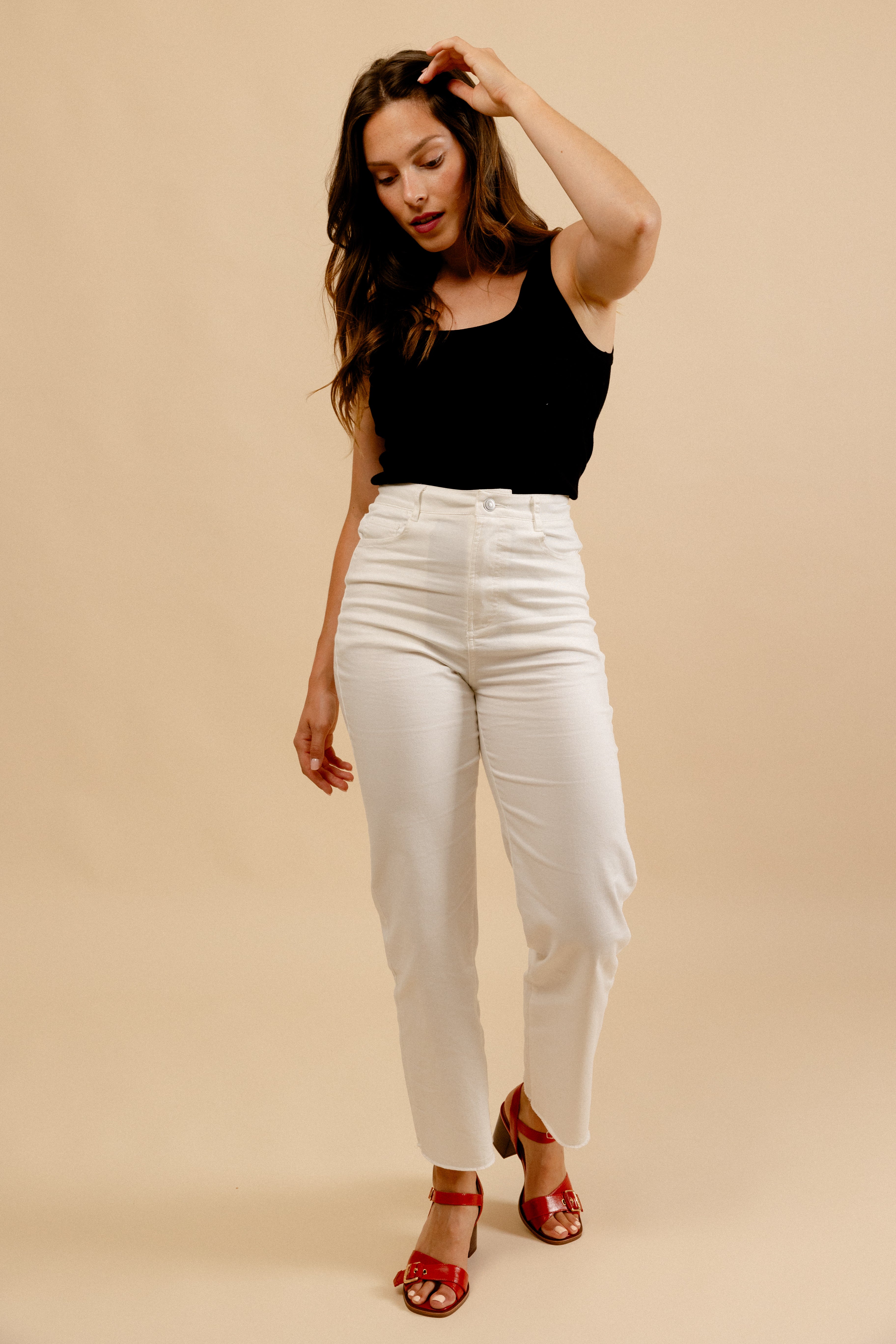 SANDALES À TALONS CLARA - ROUGE