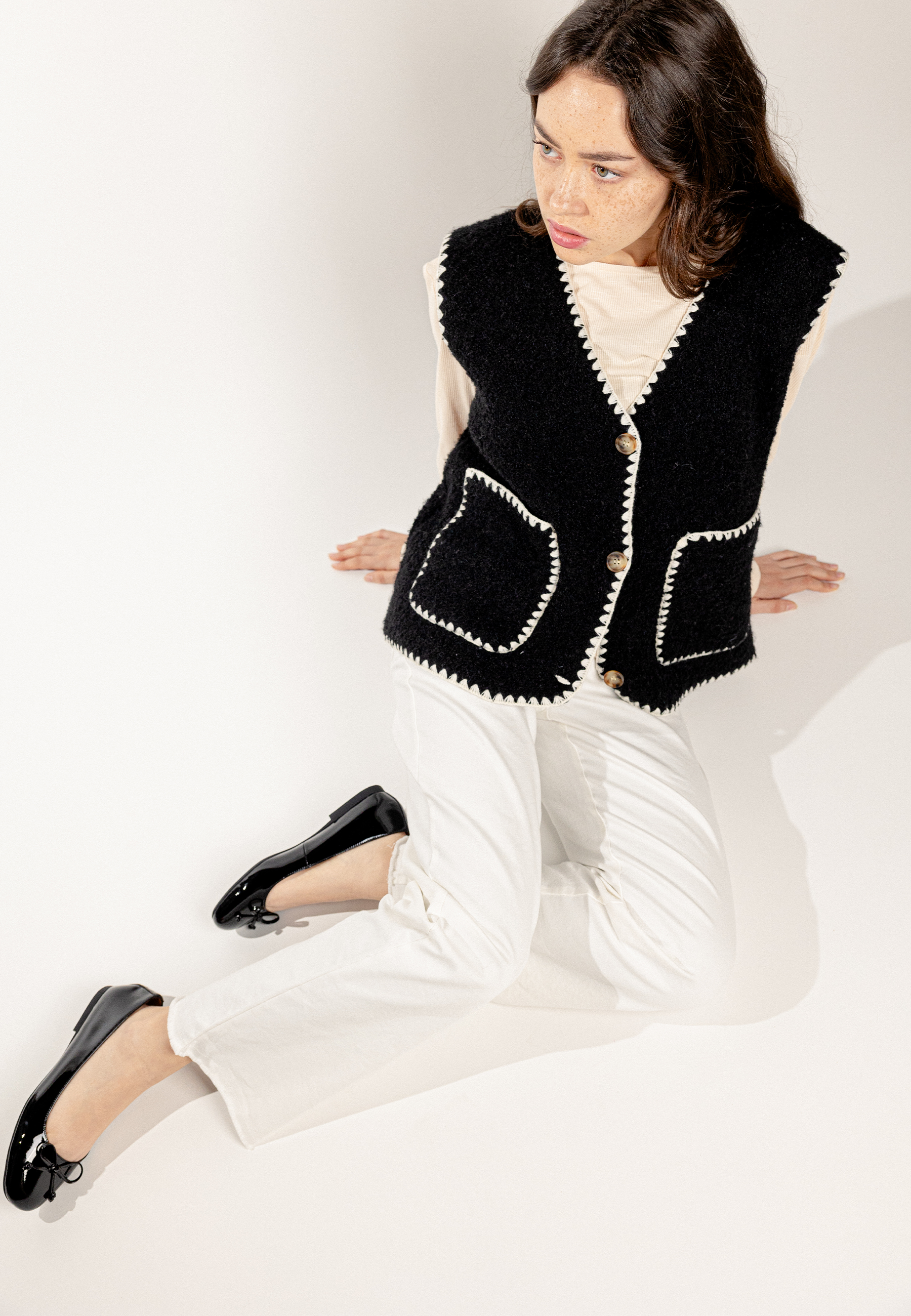 BALLERINES JULINE - NOIR VERNI