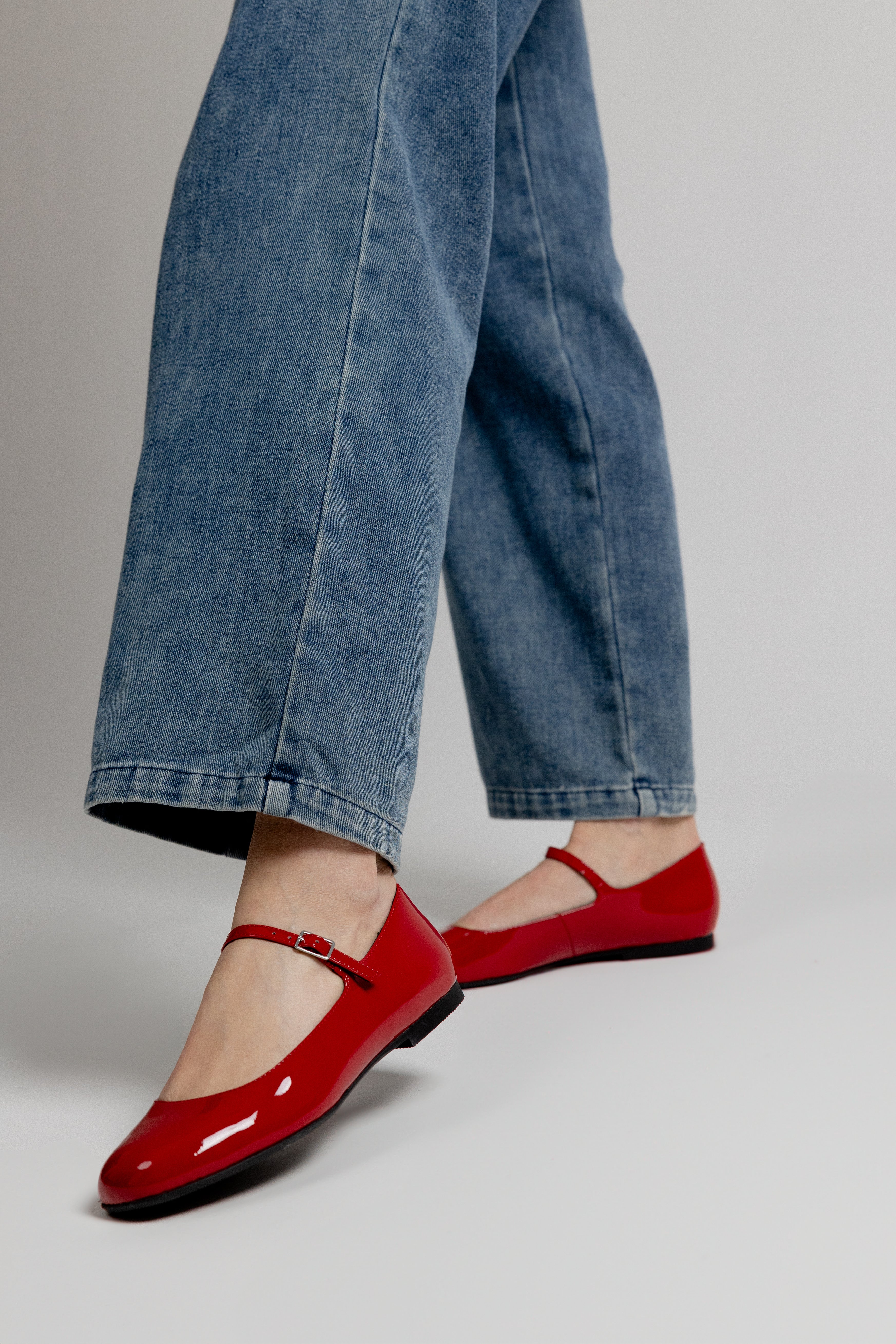 BALLERINES LAELIA - ROUGE VERNIS