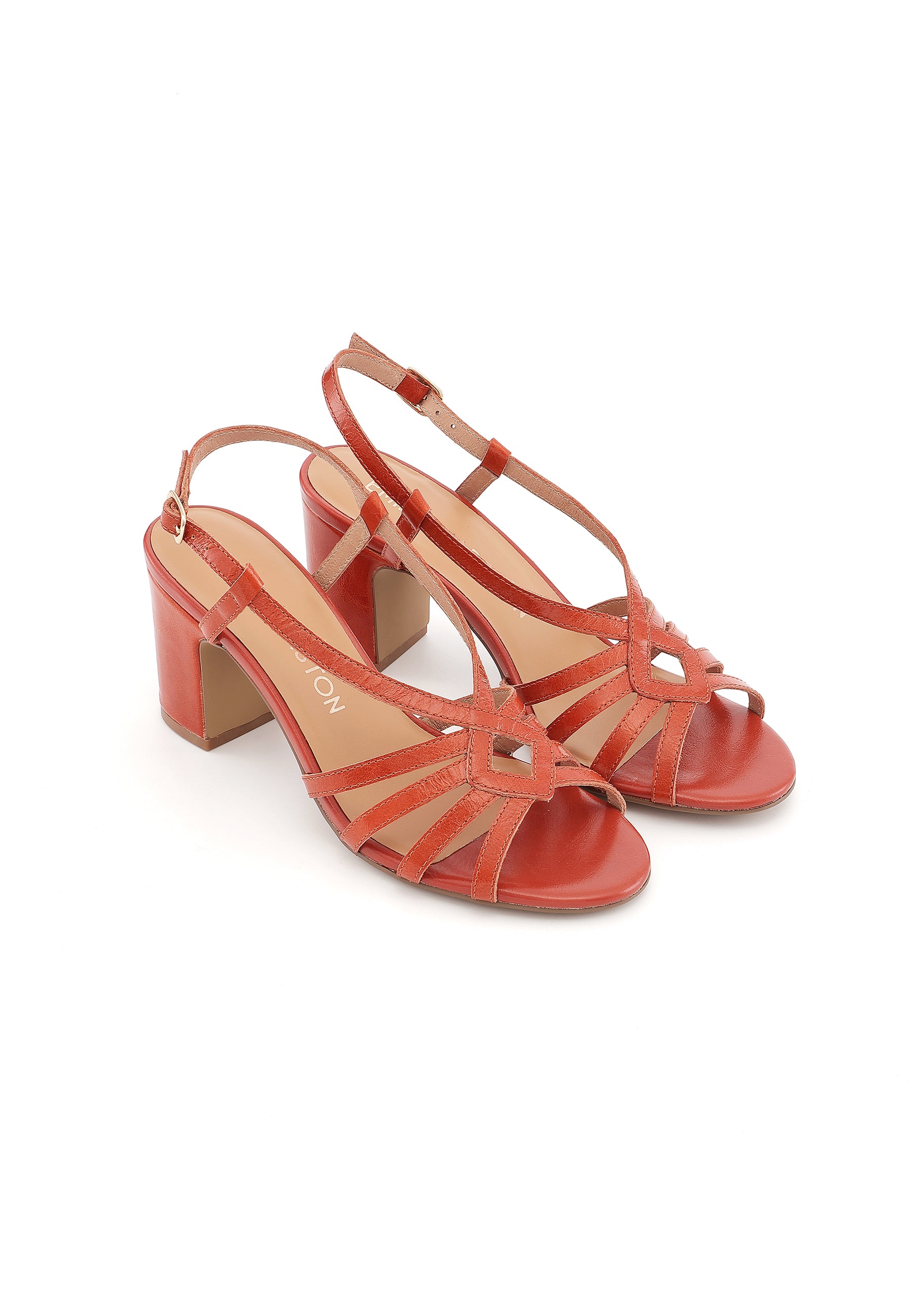 LOUANE - Sandales à Talons Orange