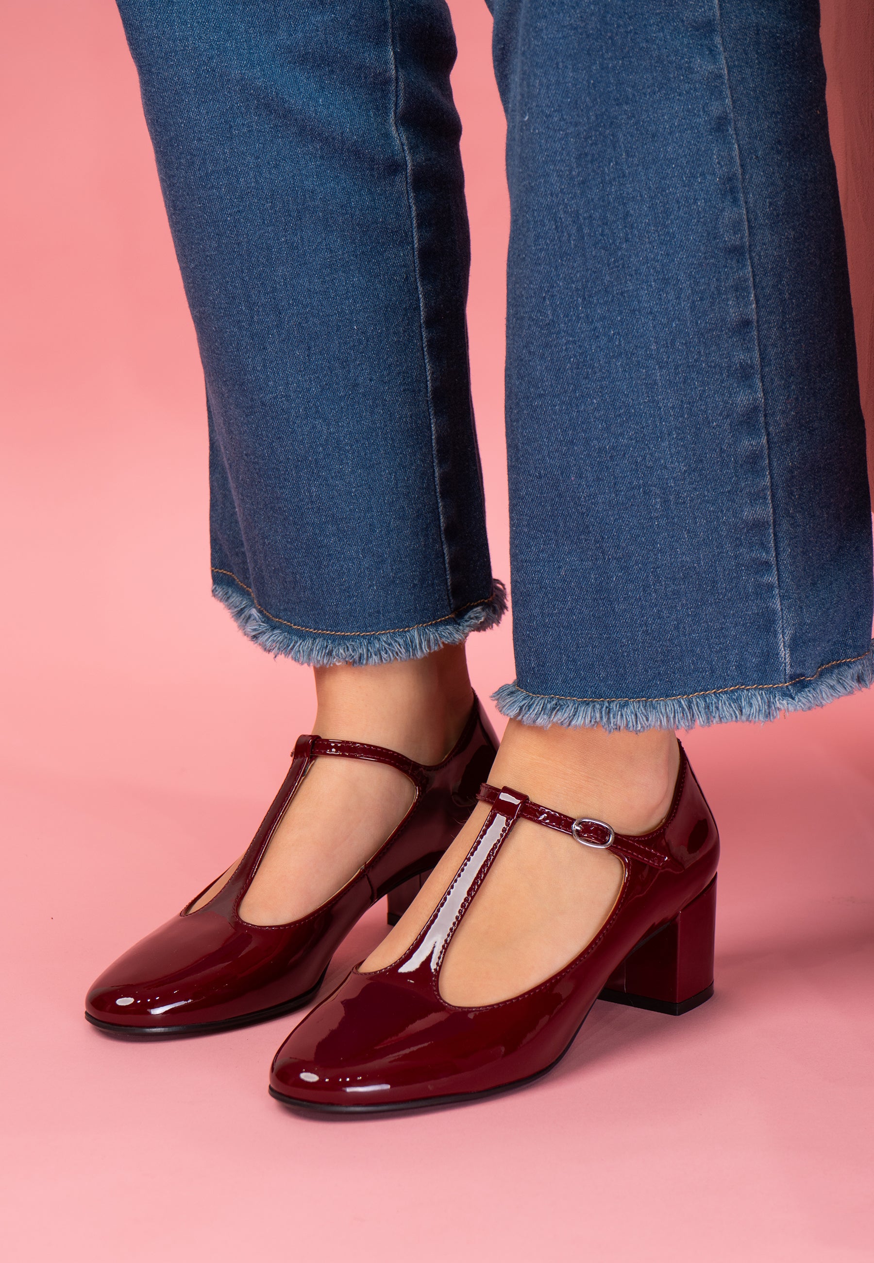 LINARIA PUMPS - VARNISHED BURGUNDY