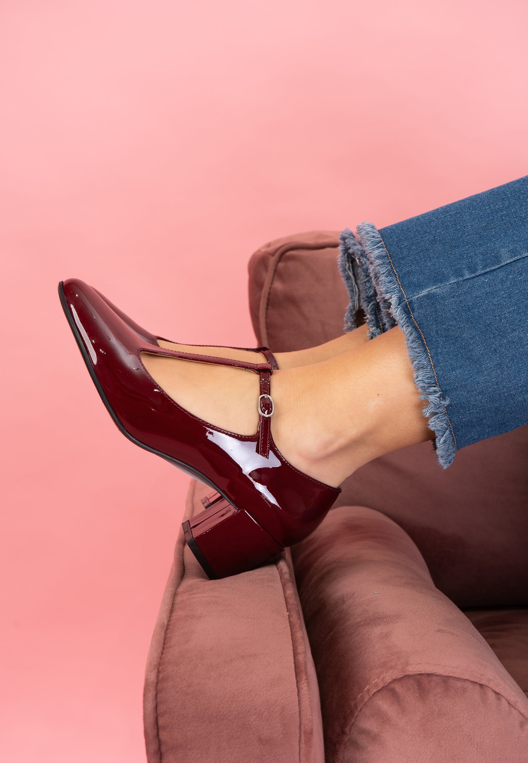 LINARIA PUMPS - VARNISHED BURGUNDY