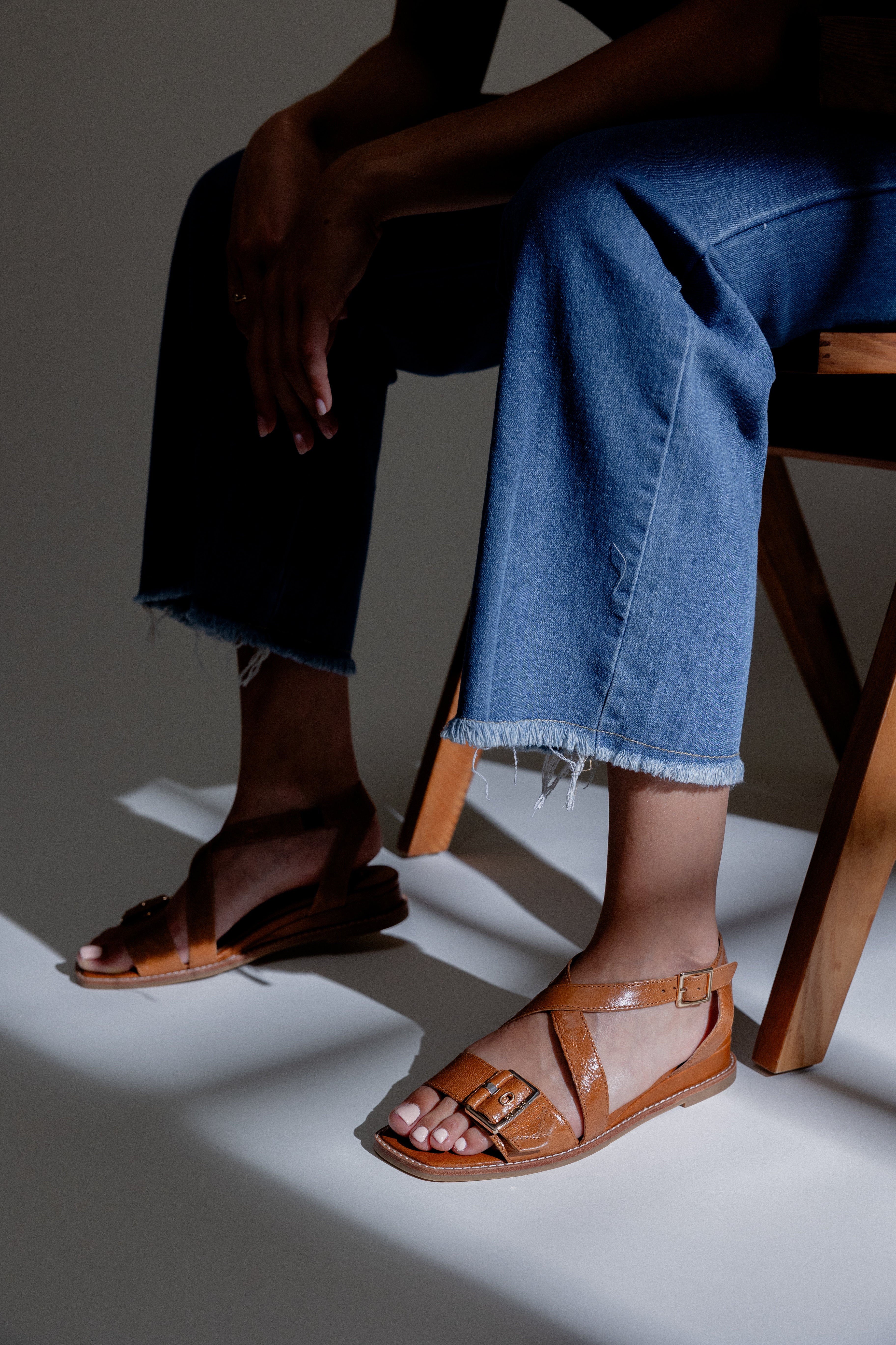 SANDALES LUCIE - COGNAC