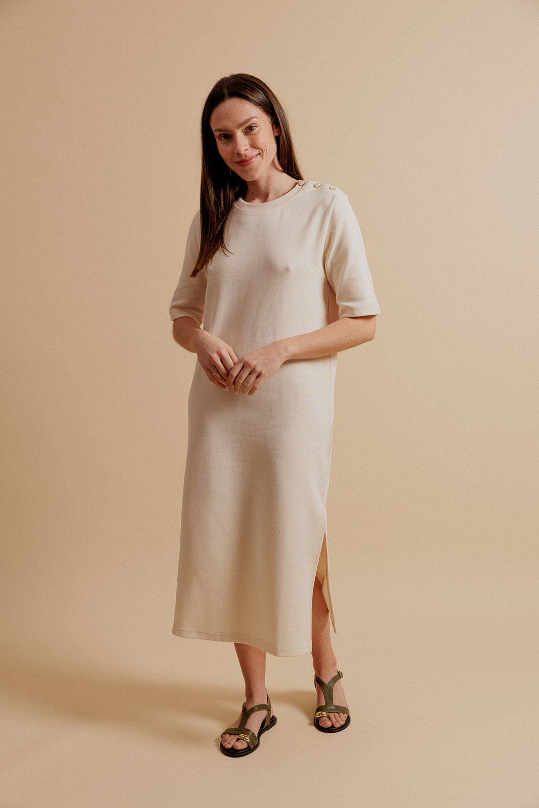 ROBE LONGUE MARJOLAINE - BEIGE