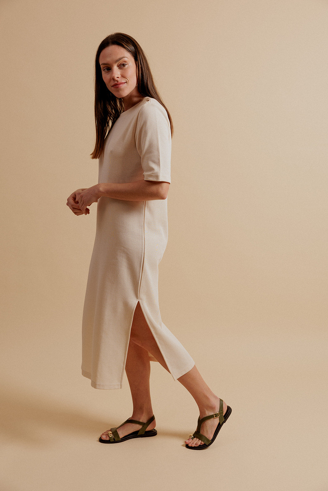 ROBE LONGUE MARJOLAINE - BEIGE